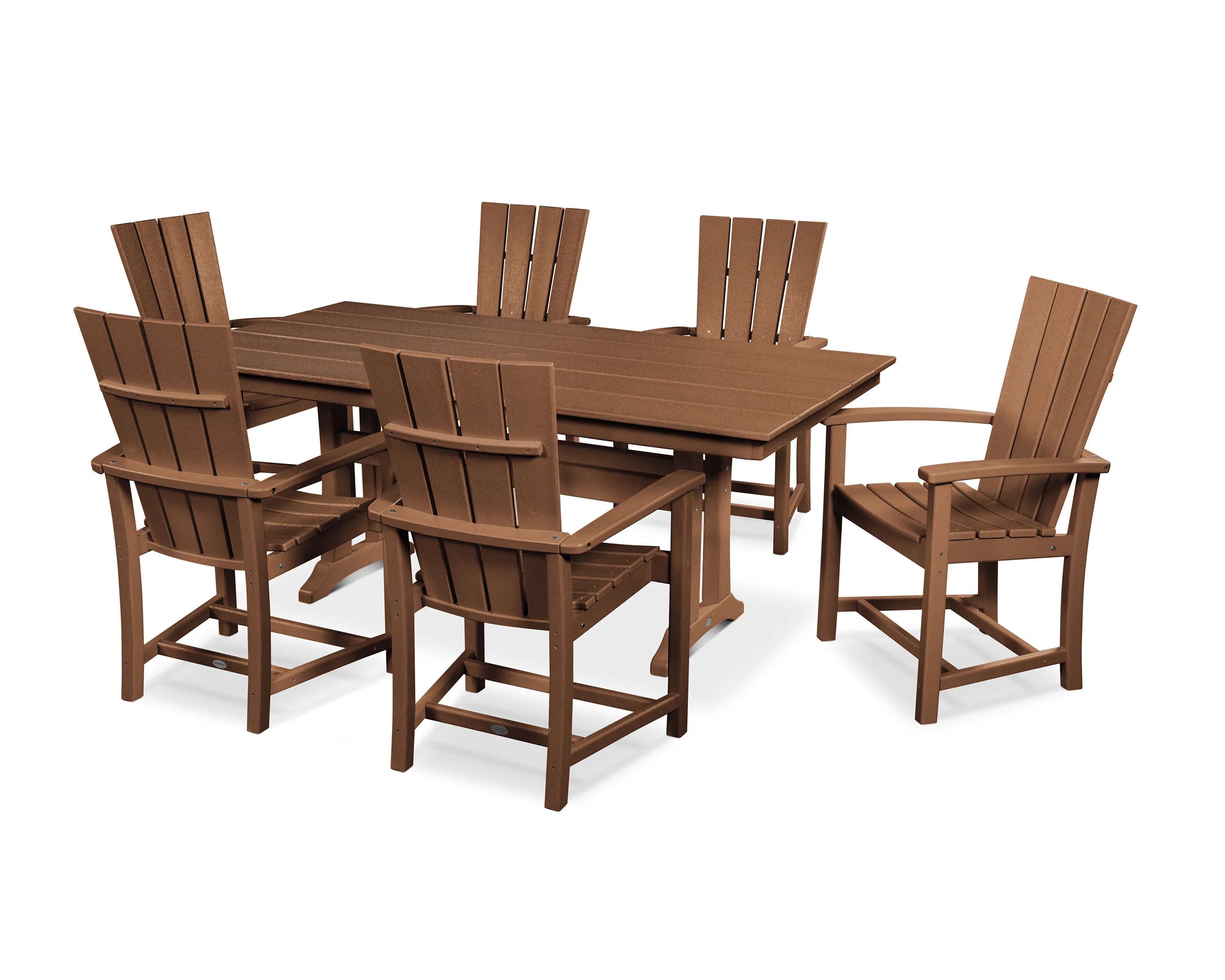 Quattro 7-Piece Farmhouse Dining Set with Trestle Legs - Image 9