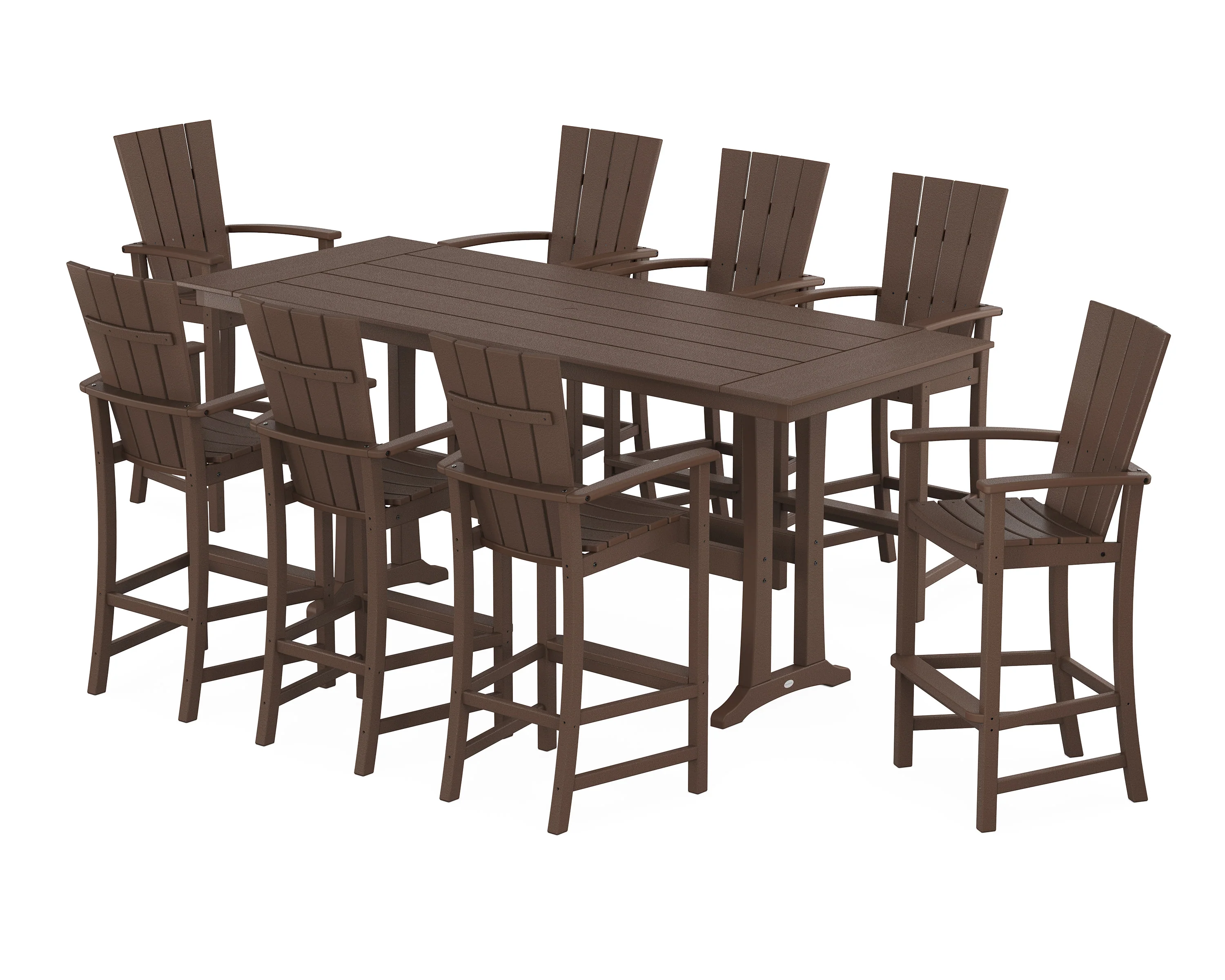 Quattro Adirondack 9-Piece Farmhouse Bar Set with Trestle Legs - Image 4