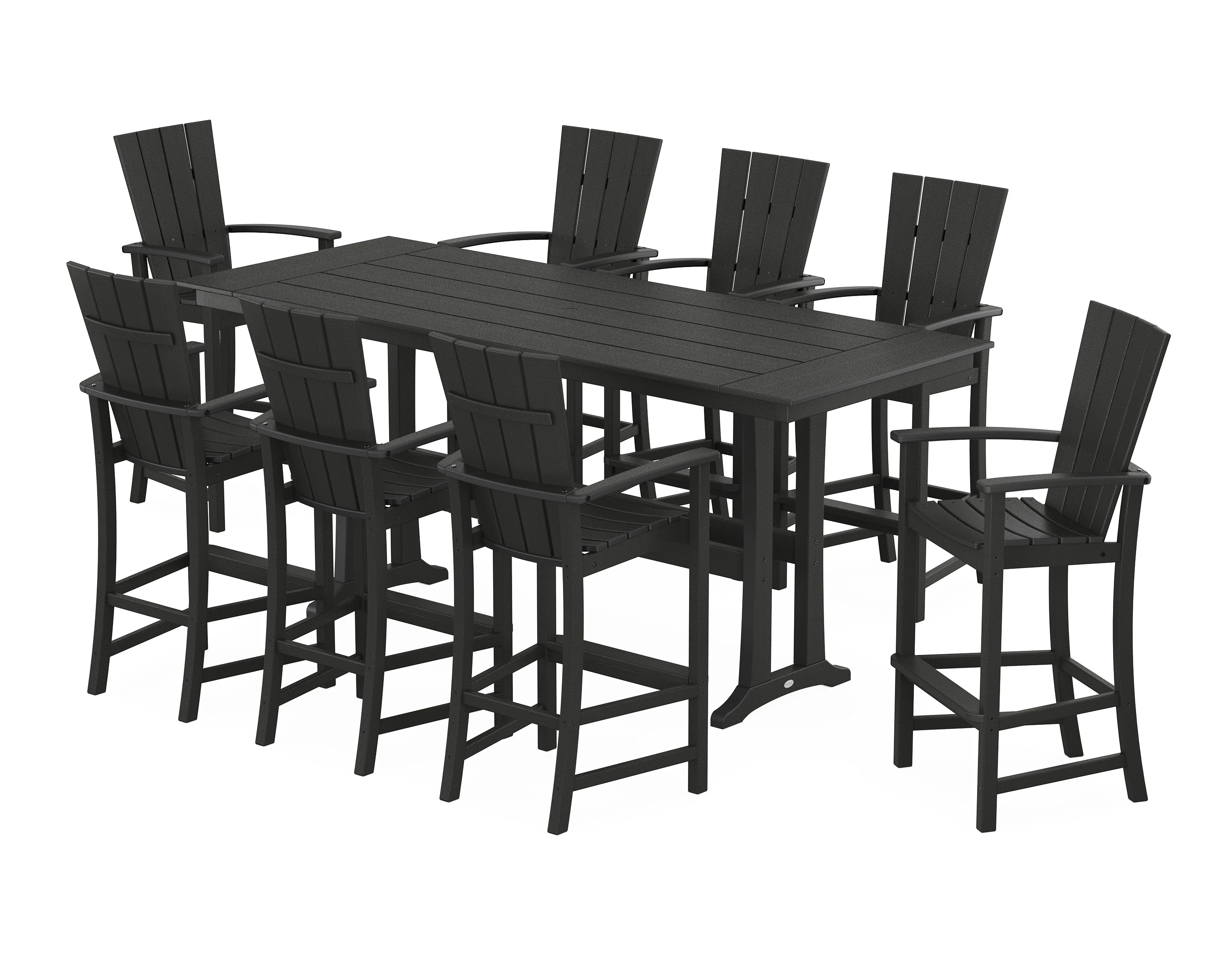 Quattro Adirondack 9-Piece Farmhouse Bar Set with Trestle Legs - Image 5