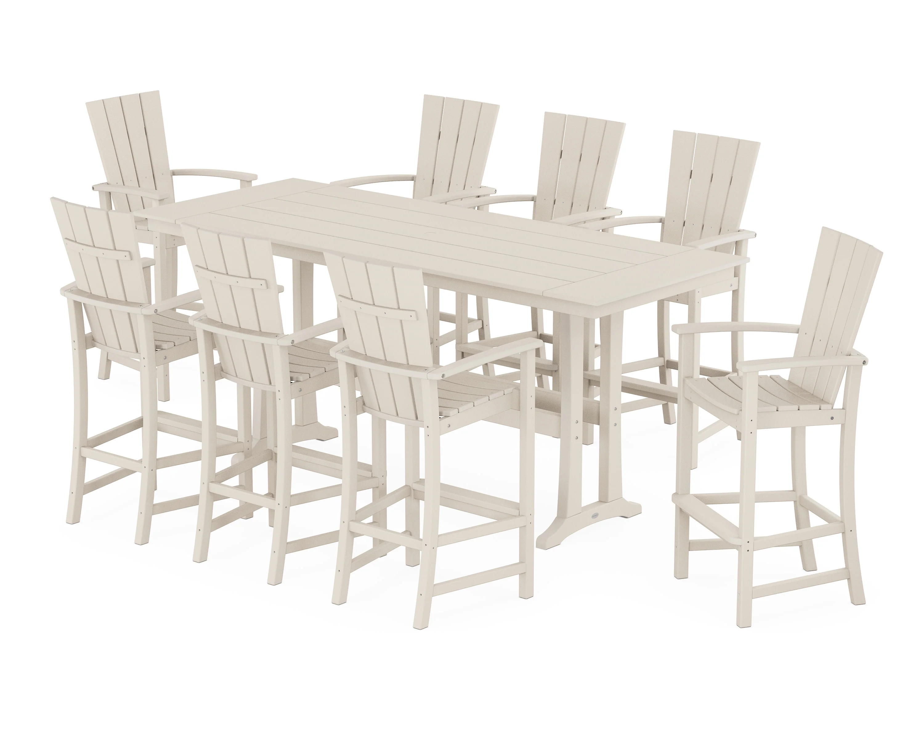 Quattro Adirondack 9-Piece Farmhouse Bar Set with Trestle Legs - Image 6