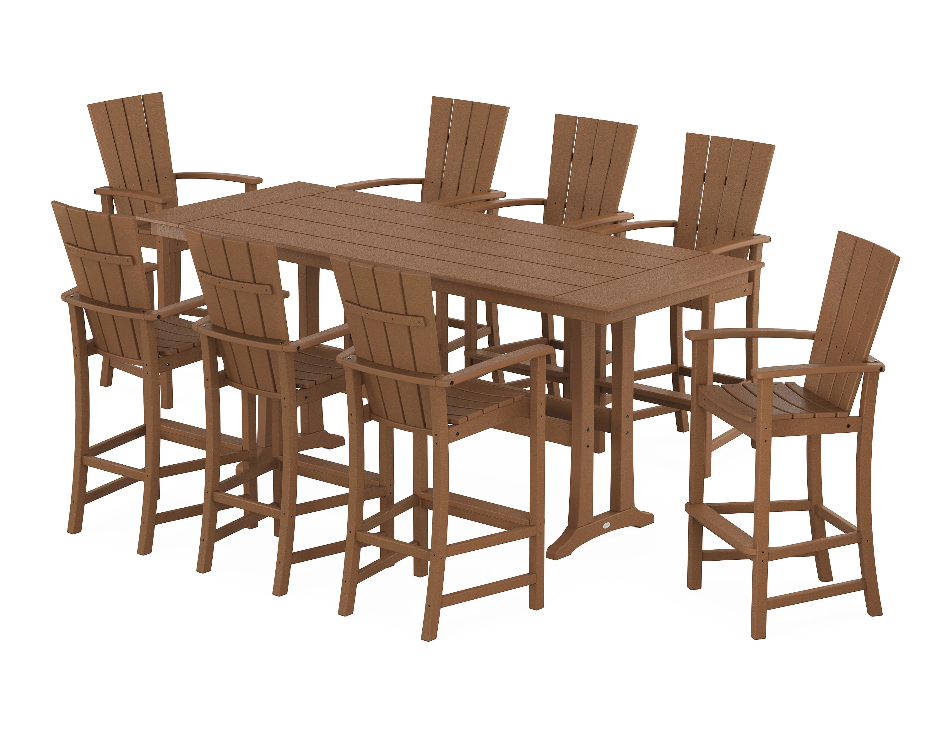 Quattro Adirondack 9-Piece Farmhouse Bar Set with Trestle Legs - Image 7