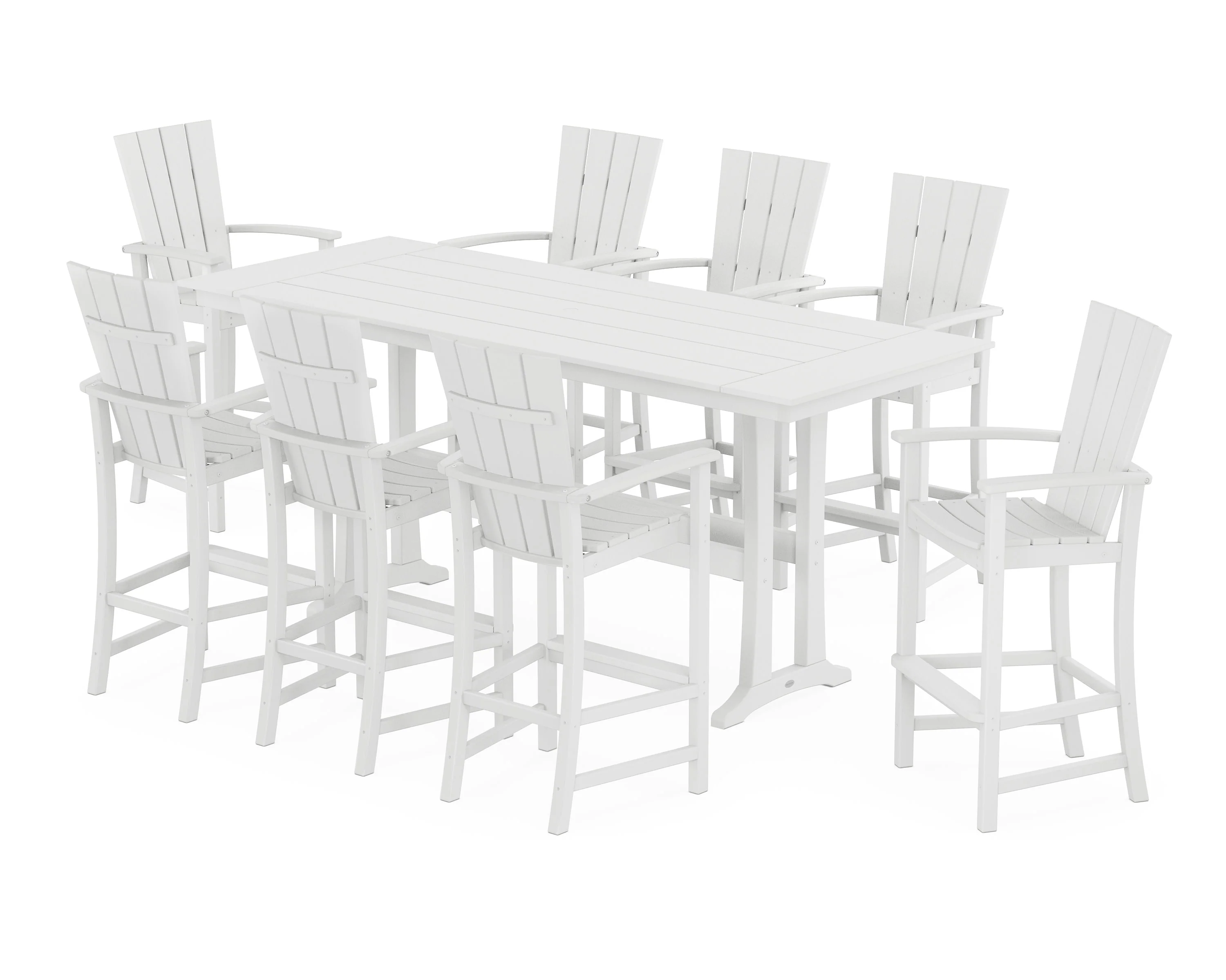 Quattro Adirondack 9-Piece Farmhouse Bar Set with Trestle Legs - Image 8