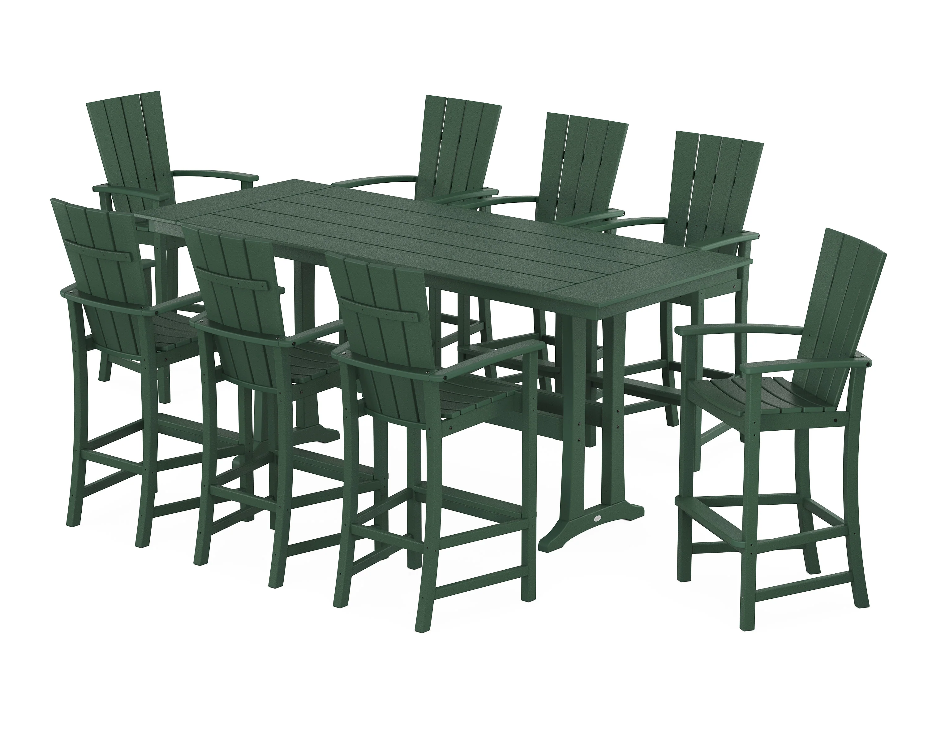 Quattro Adirondack 9-Piece Farmhouse Bar Set with Trestle Legs - Image 9