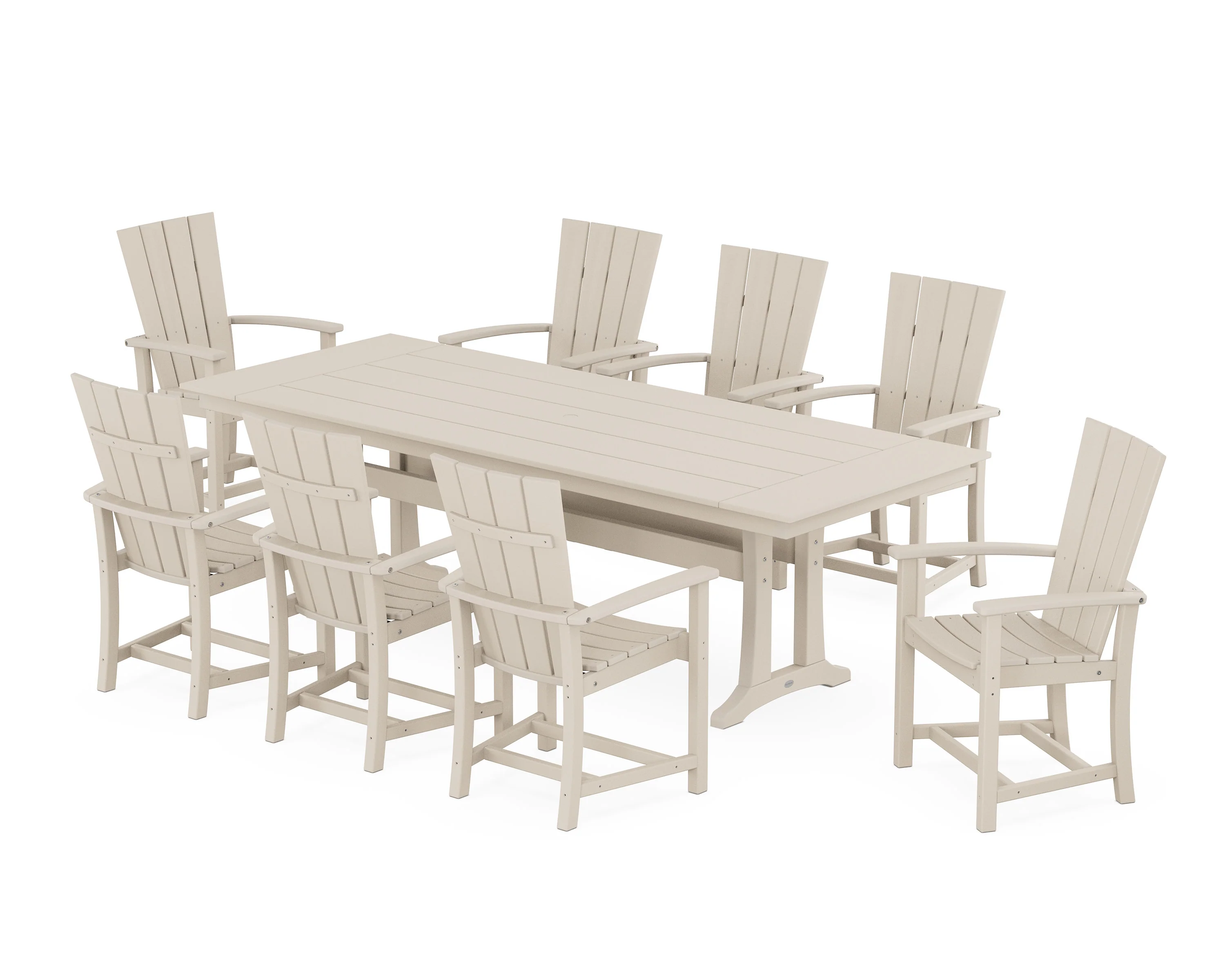 Quattro Adirondack 9-Piece Farmhouse Dining Set with Trestle Legs - Image 4