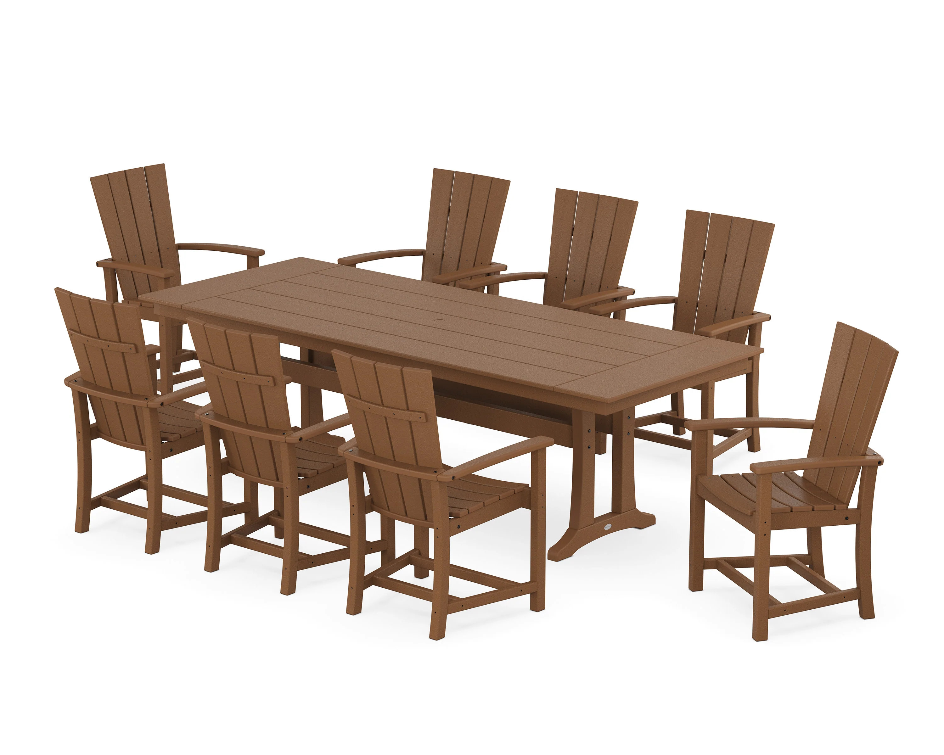 Quattro Adirondack 9-Piece Farmhouse Dining Set with Trestle Legs - Image 8