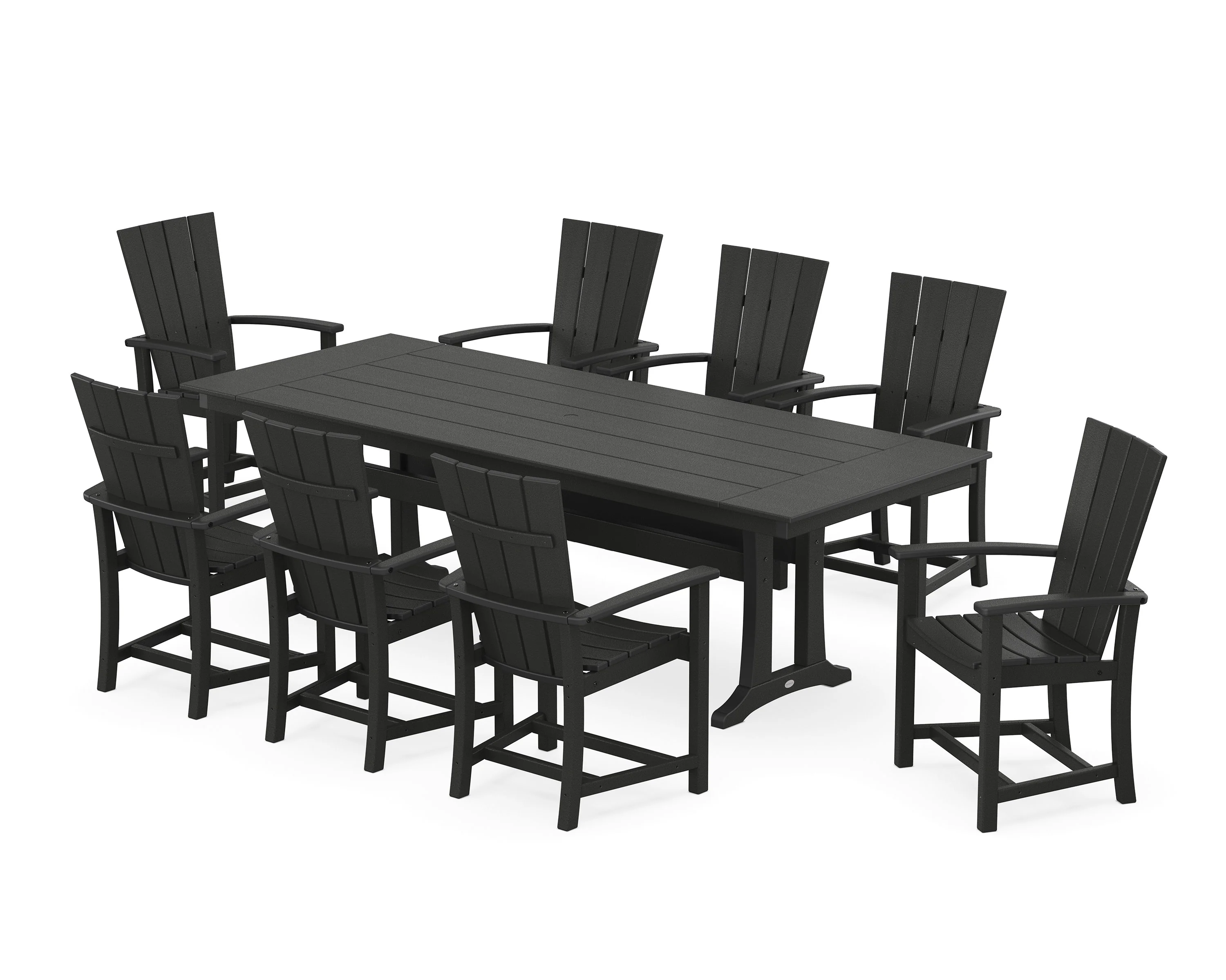 Quattro Adirondack 9-Piece Farmhouse Dining Set with Trestle Legs - Image 9