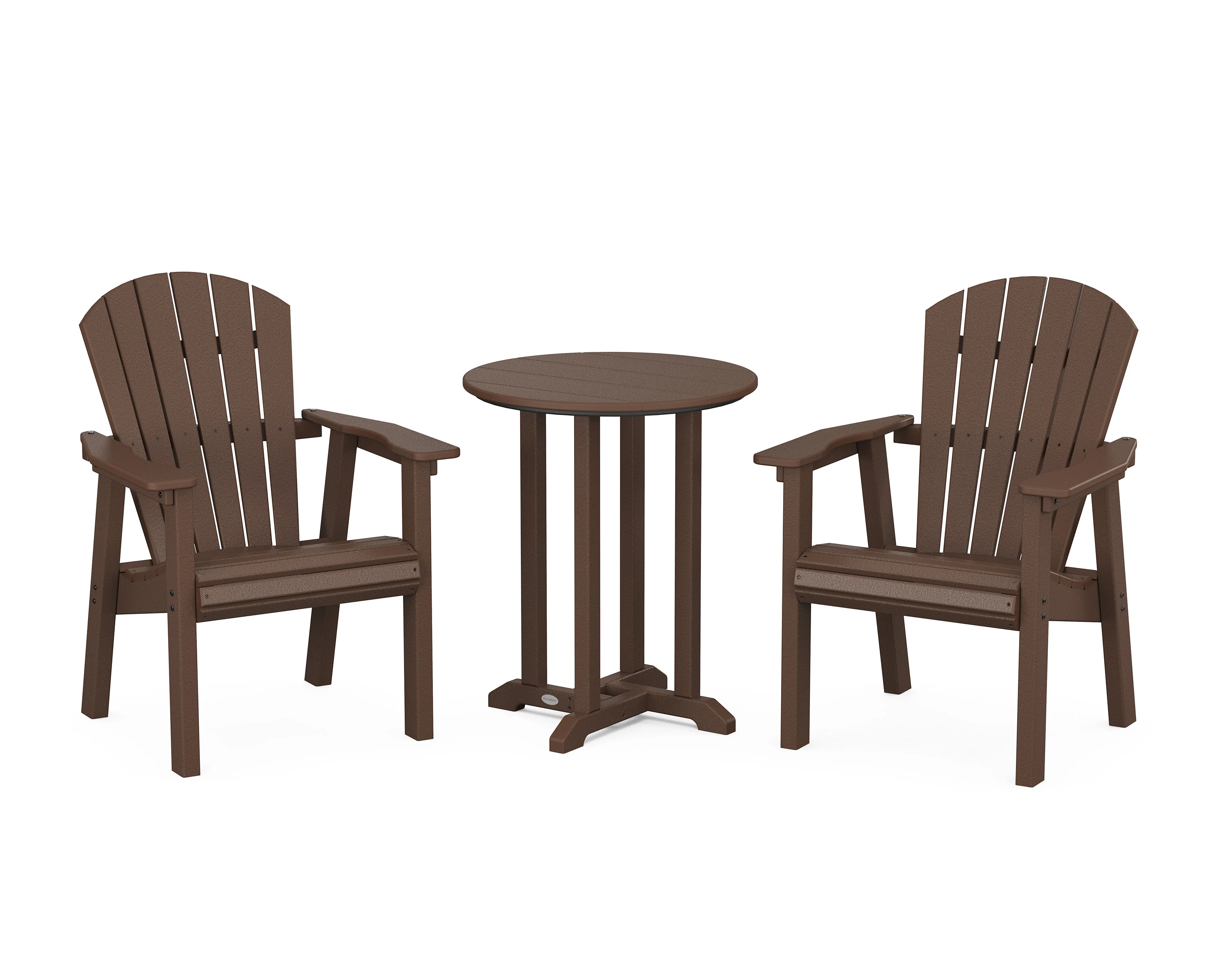 Seashell 3-Piece Round Farmhouse Bistro Dining Set - Image 4