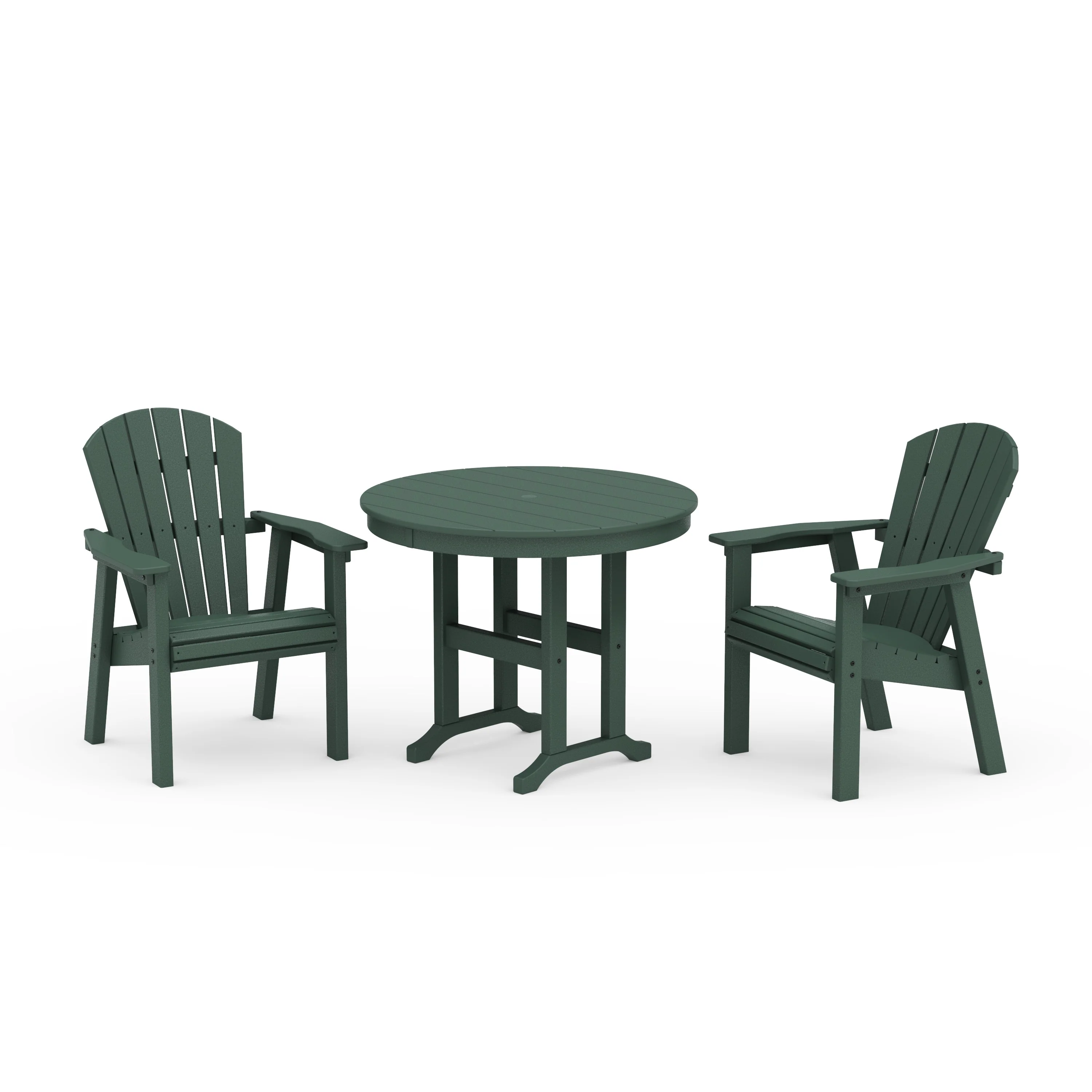 Seashell 3-Piece Round Farmhouse Dining Set - Image 4