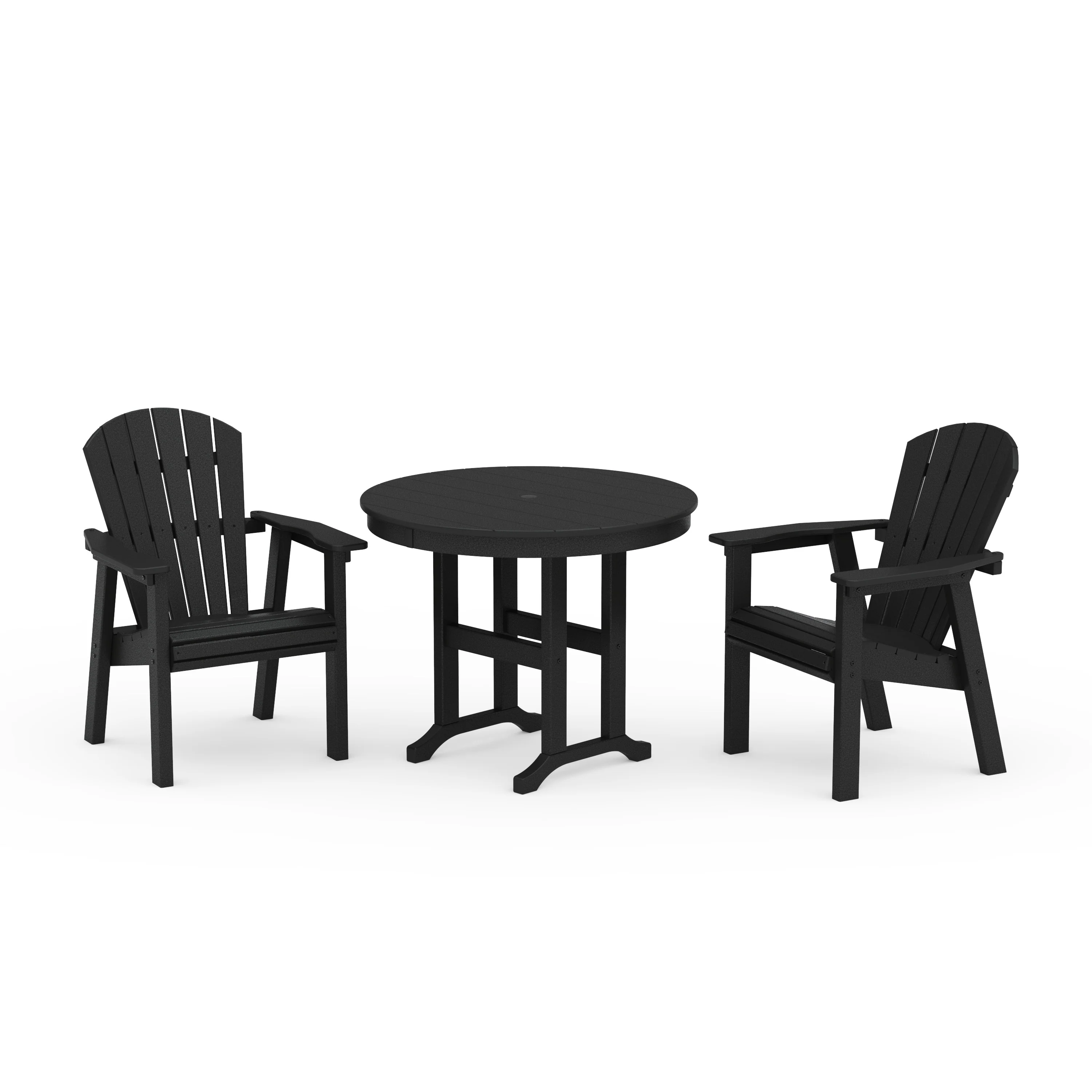 Seashell 3-Piece Round Farmhouse Dining Set - Image 5