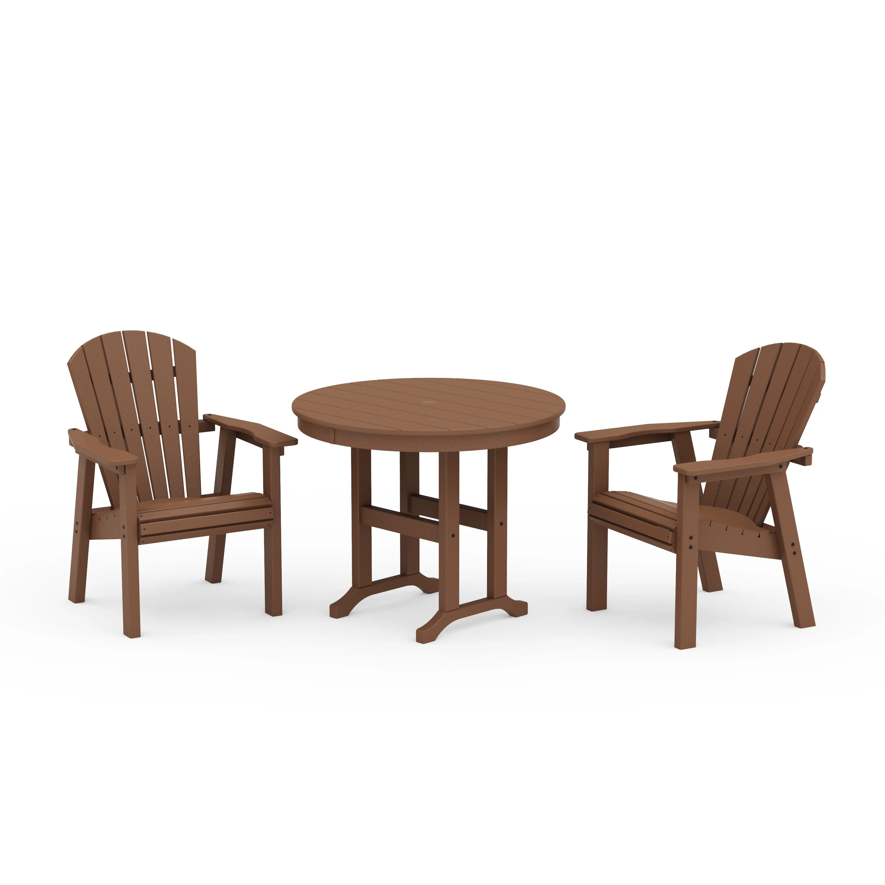 Seashell 3-Piece Round Farmhouse Dining Set - Image 6