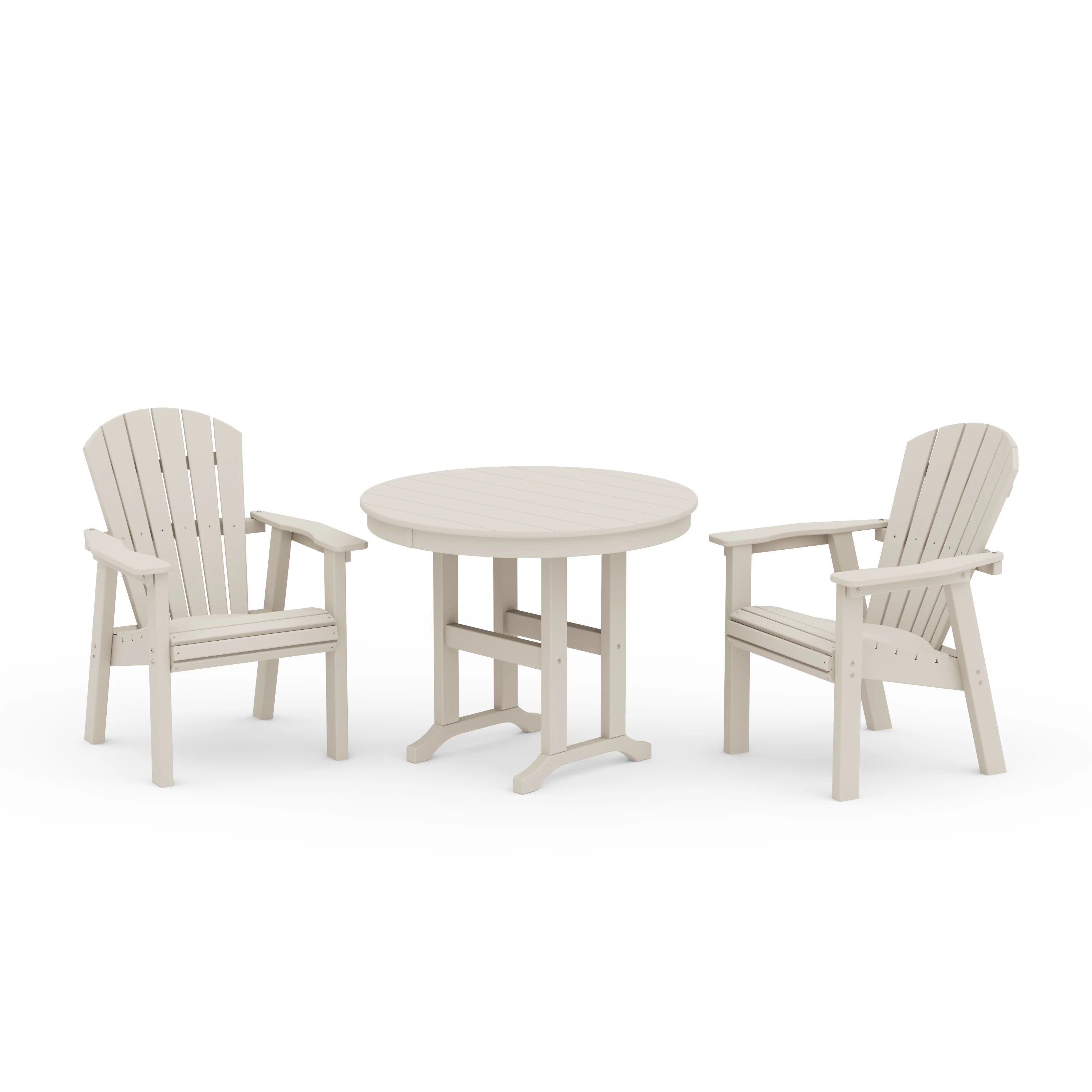 Seashell 3-Piece Round Farmhouse Dining Set - Image 7