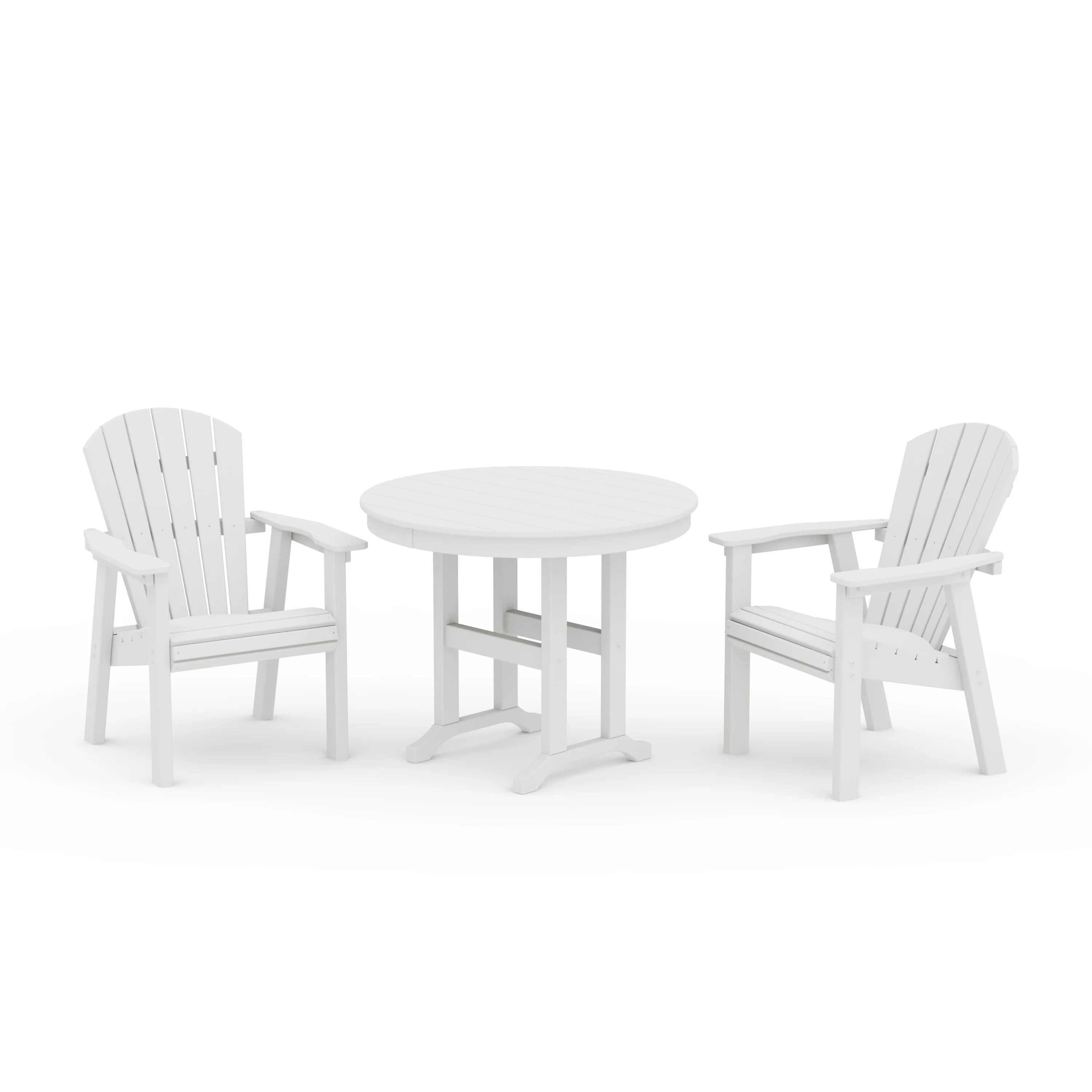 Seashell 3-Piece Round Farmhouse Dining Set - Image 8
