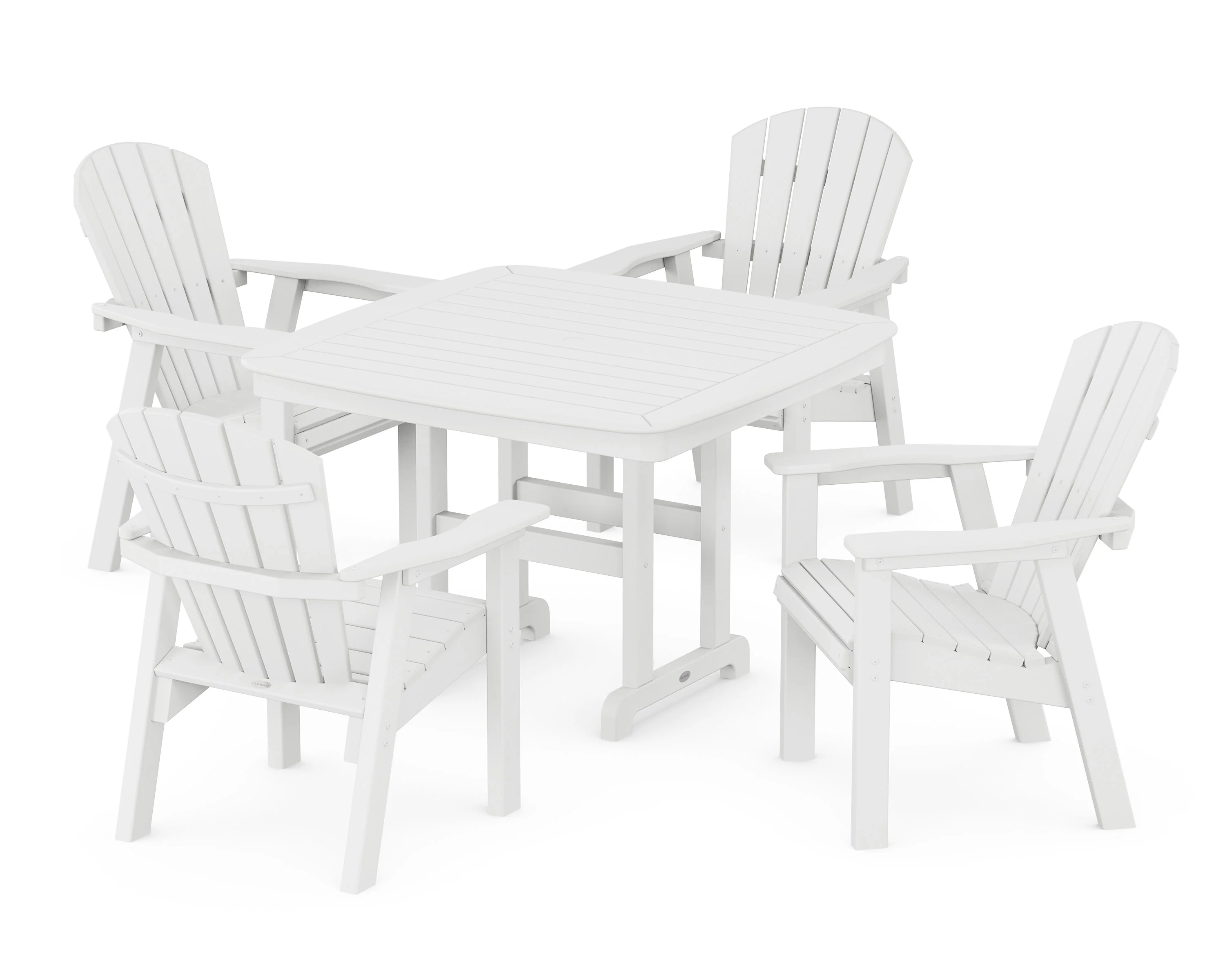 Seashell 5-Piece Dining Set with Trestle Legs - Image 7