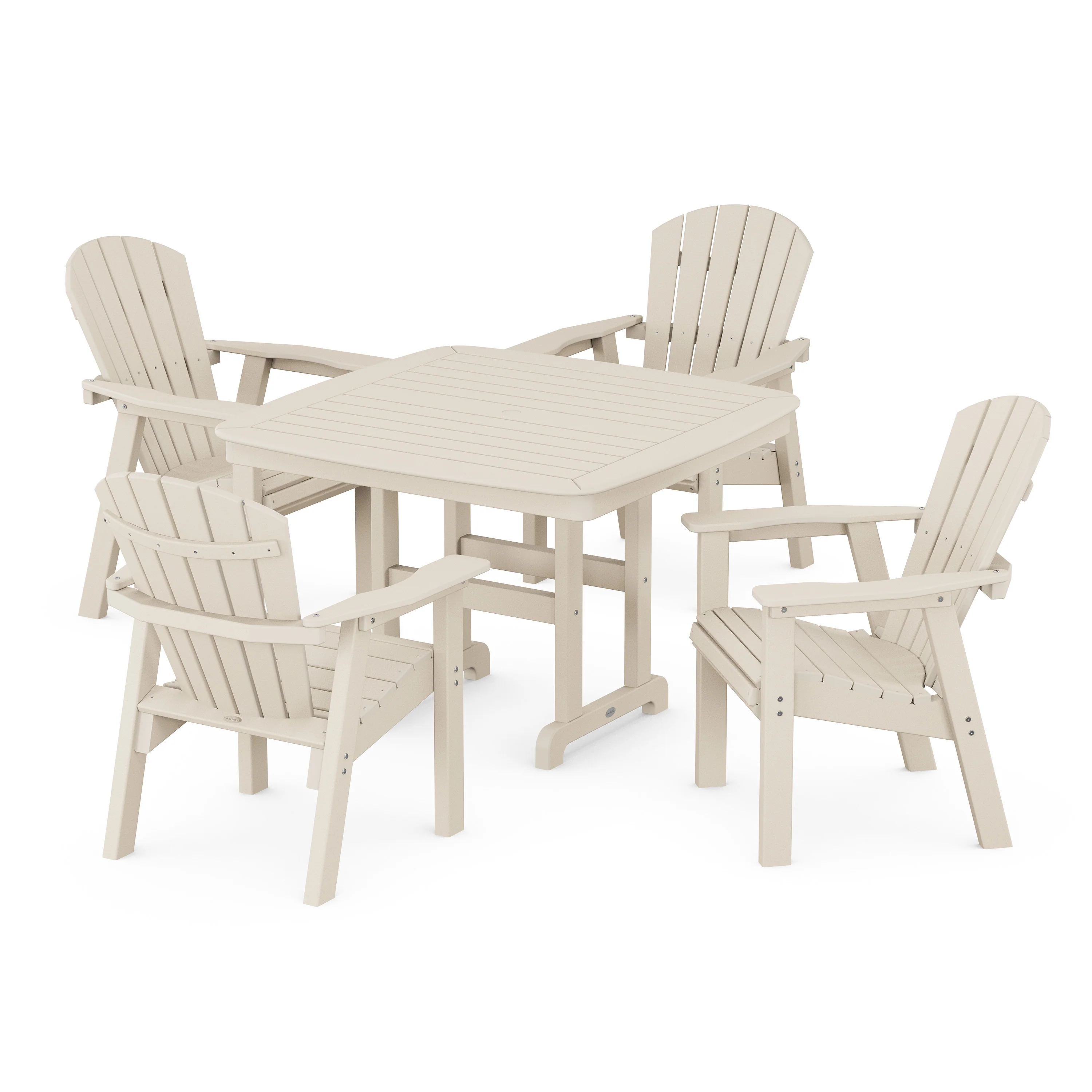 Seashell 5-Piece Dining Set with Trestle Legs - Image 9