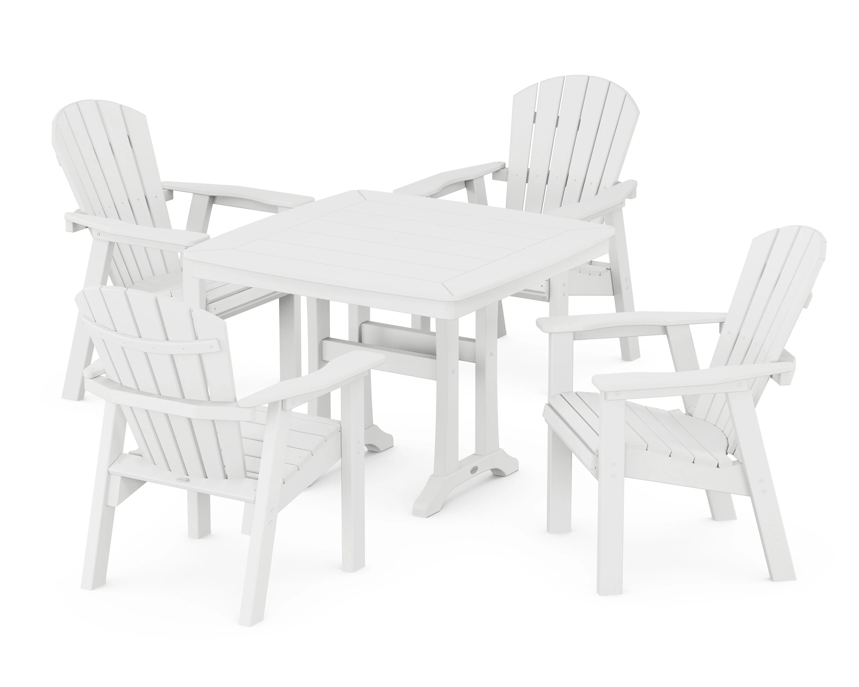 Seashell 5-Piece Dining Set with Trestle Legs - Image 6