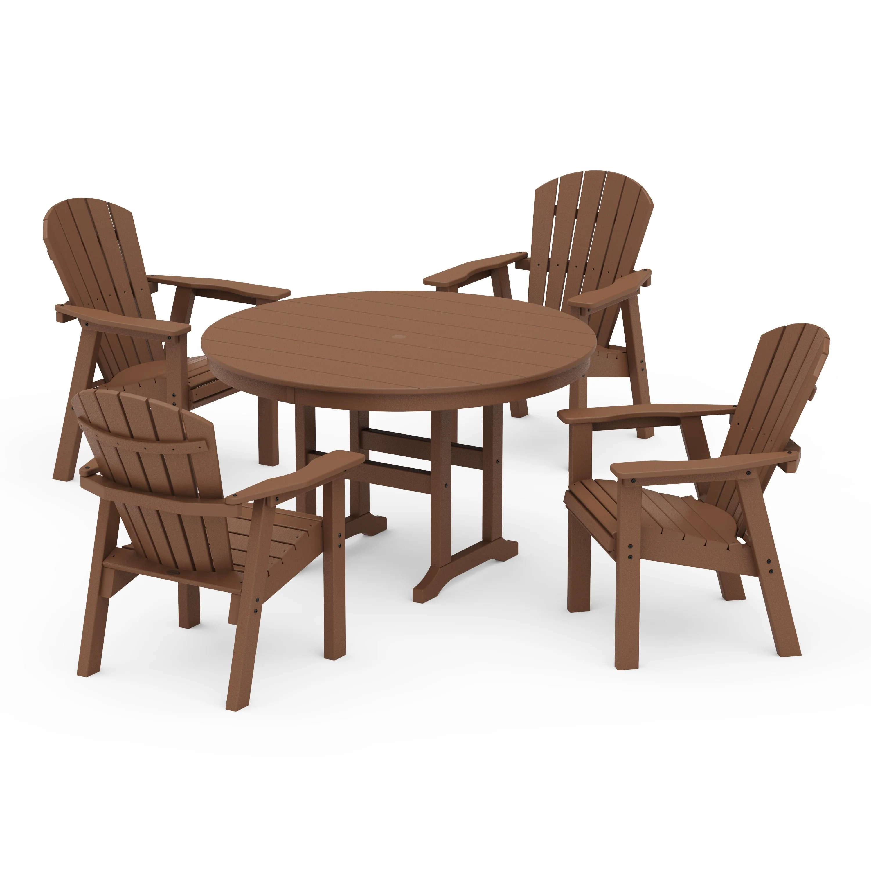 Seashell 5-Piece Round Farmhouse Dining Set - Image 5