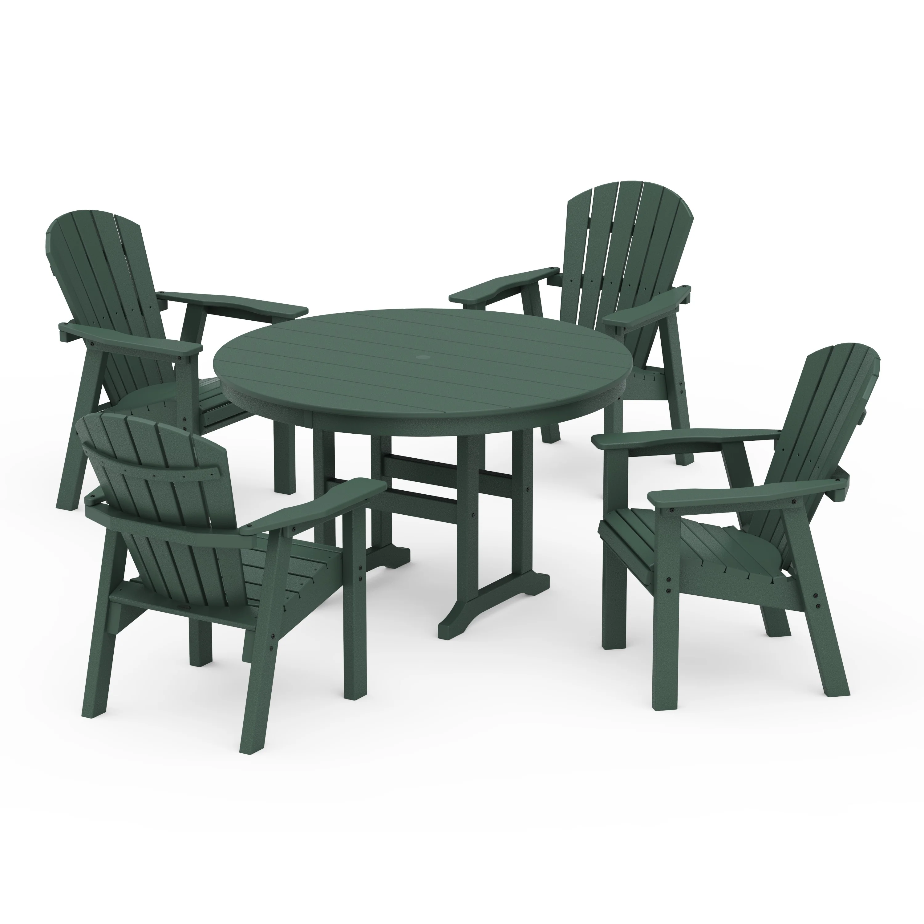 Seashell 5-Piece Round Farmhouse Dining Set - Image 6