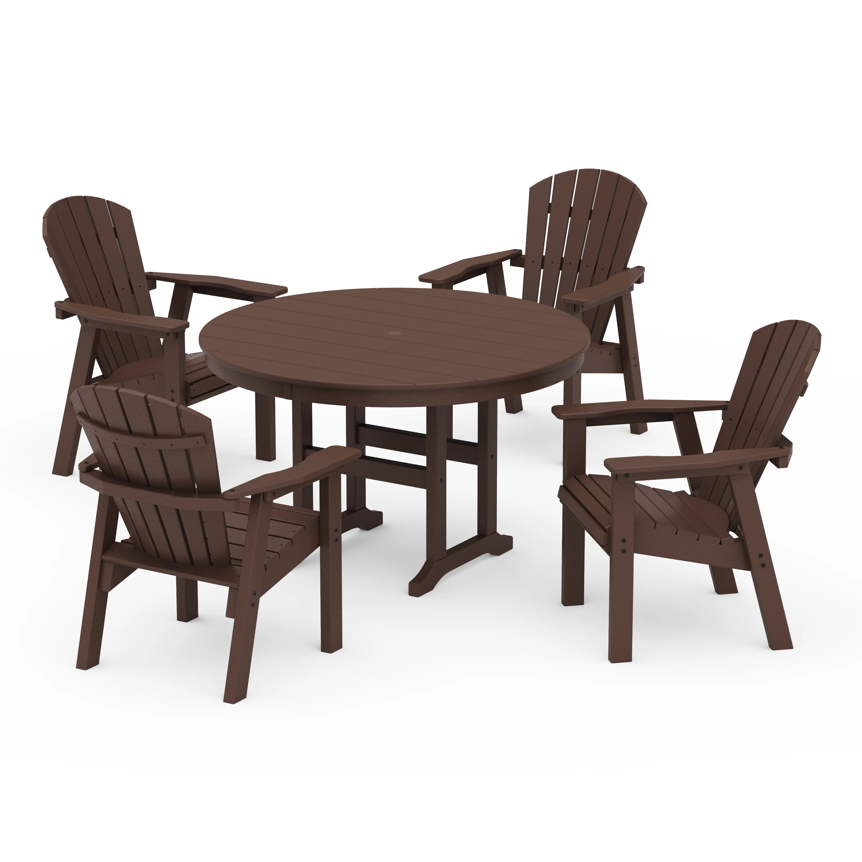 Seashell 5-Piece Round Farmhouse Dining Set - Image 7
