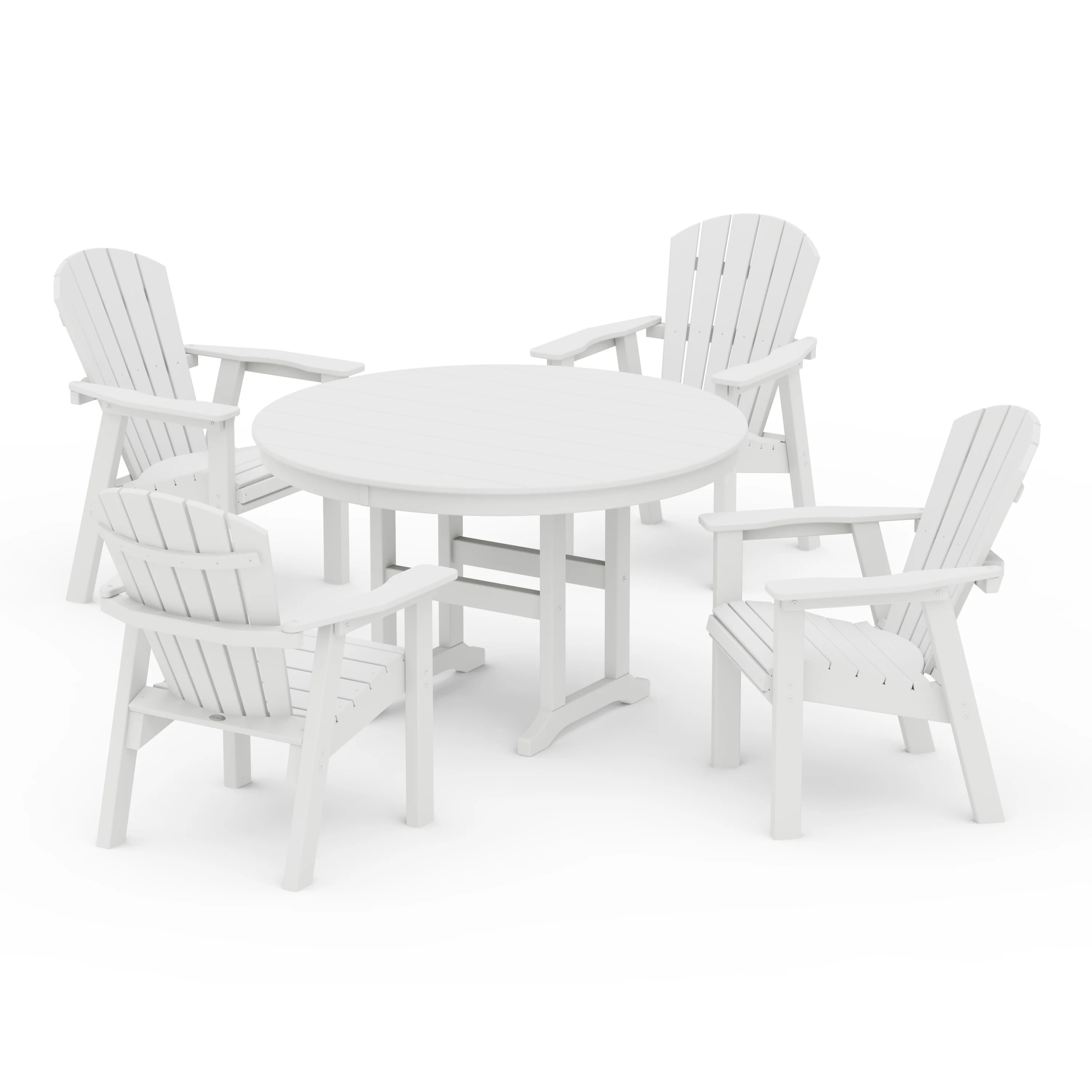 Seashell 5-Piece Round Farmhouse Dining Set - Image 8