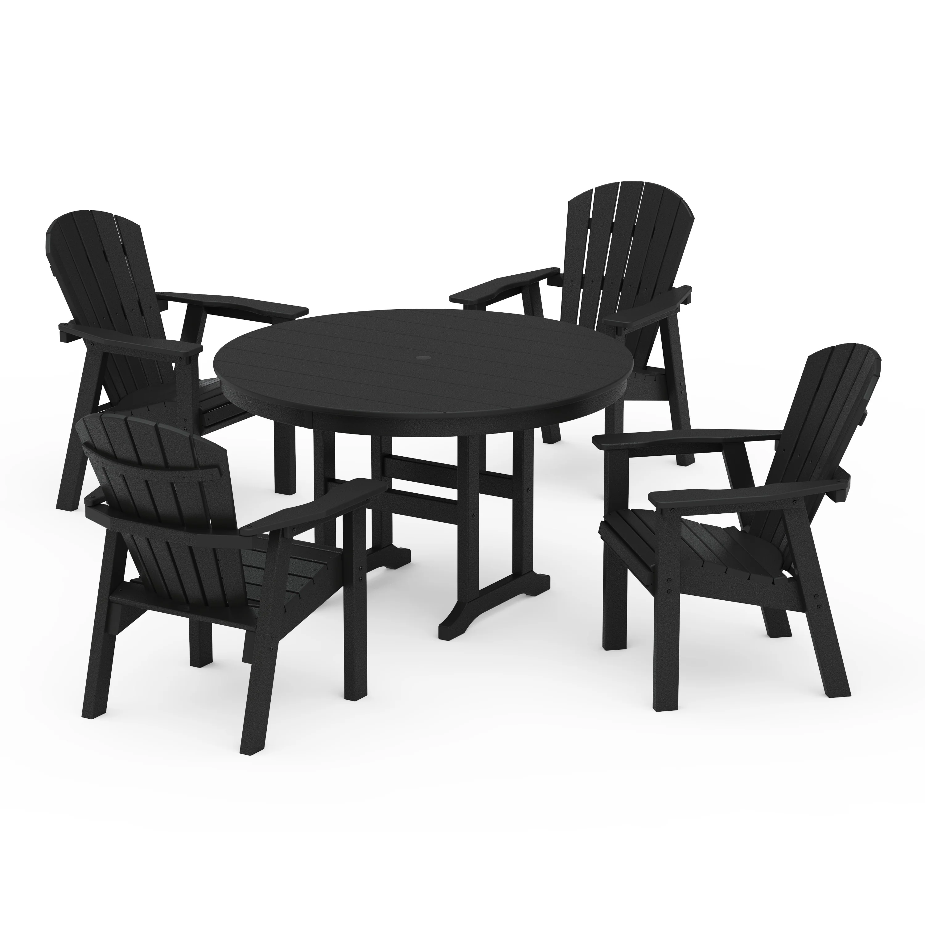 Seashell 5-Piece Round Farmhouse Dining Set - Image 9