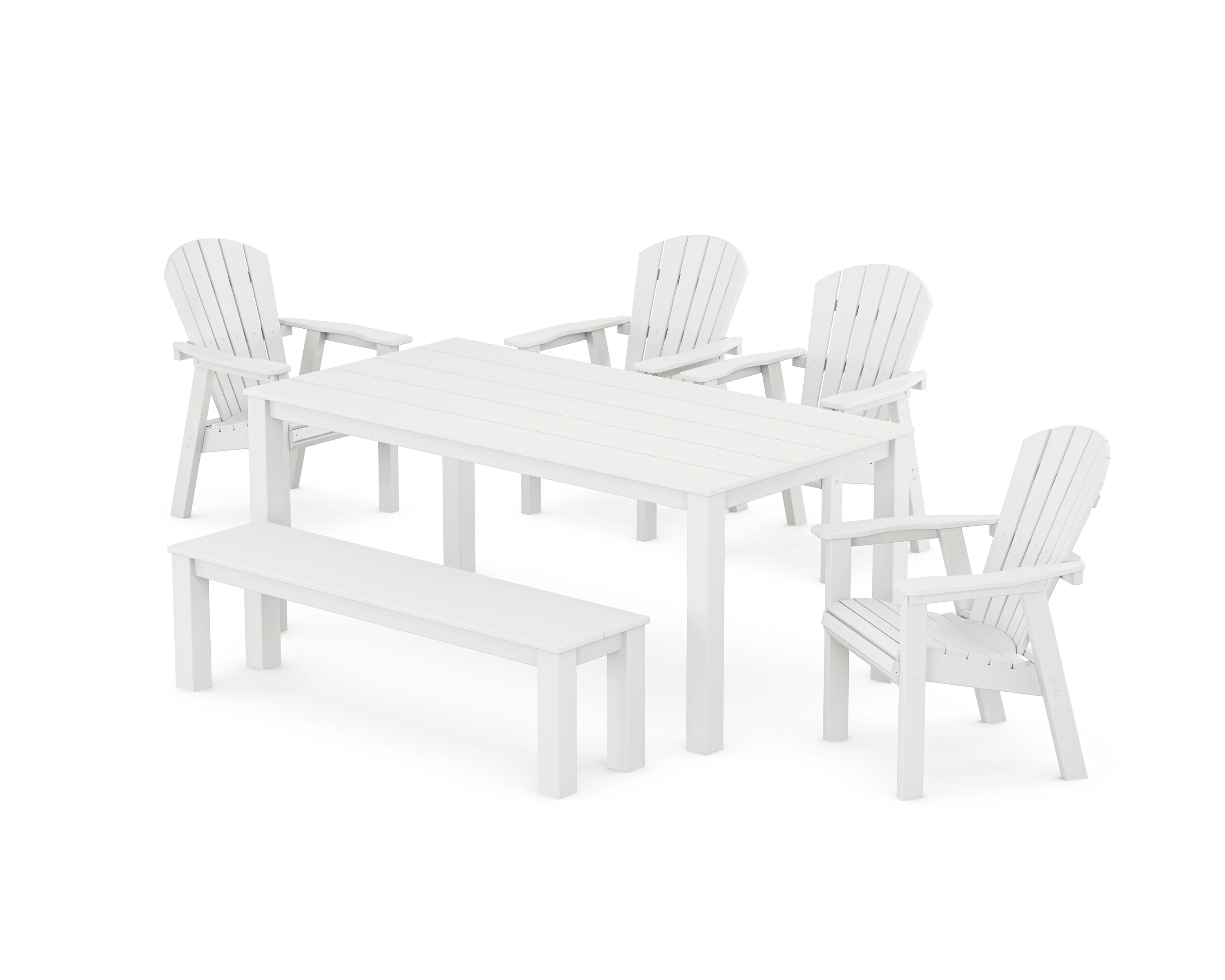 Seashell 6-Piece Parsons Dining Set with Bench - Image 4