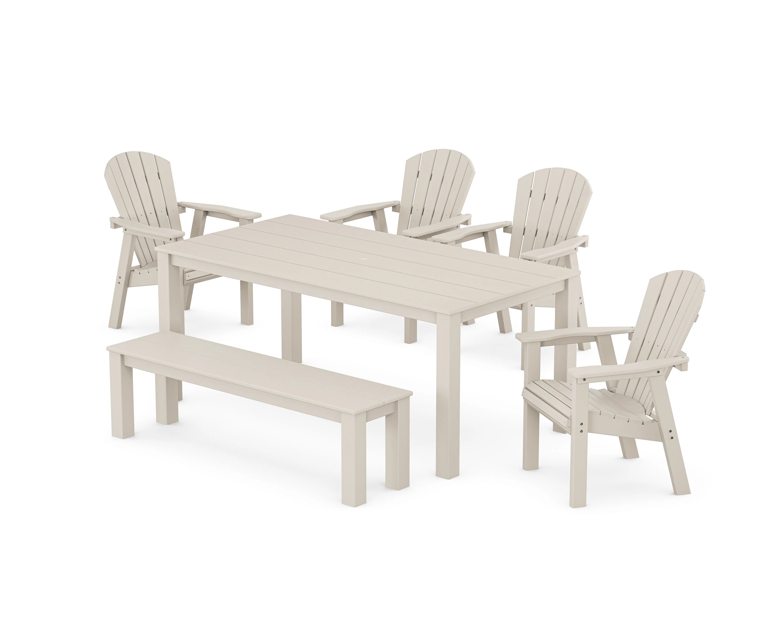 Seashell 6-Piece Parsons Dining Set with Bench - Image 6