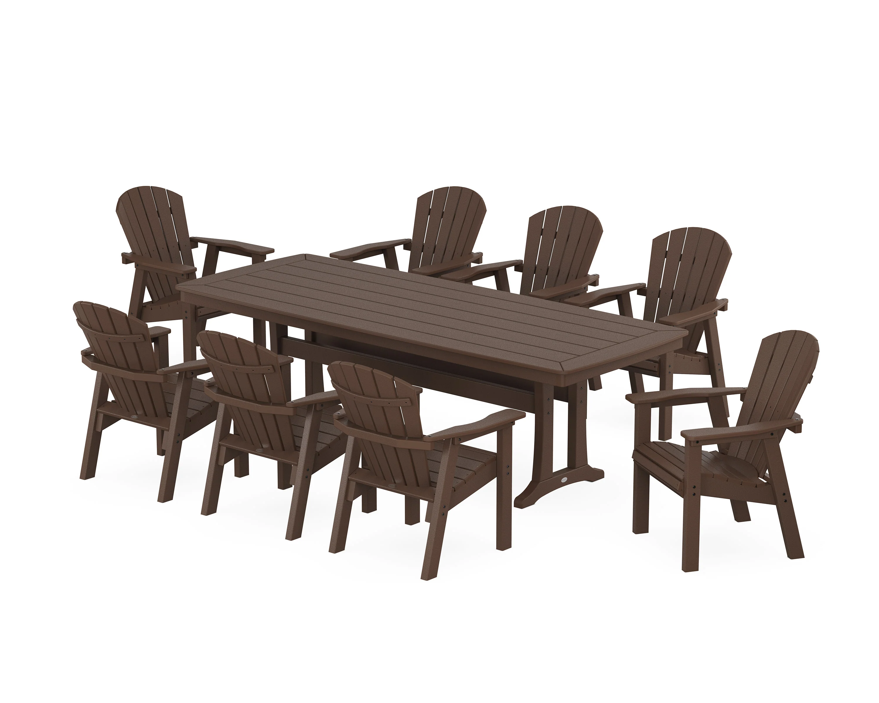 Seashell 9-Piece Dining Set with Trestle Legs - Image 4