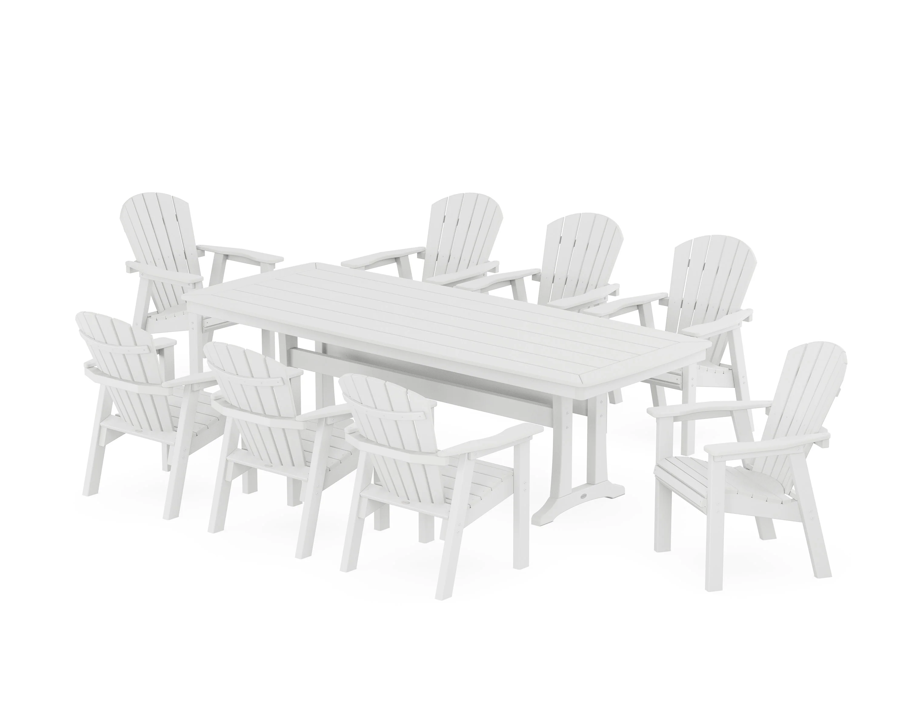 Seashell 9-Piece Dining Set with Trestle Legs - Image 5
