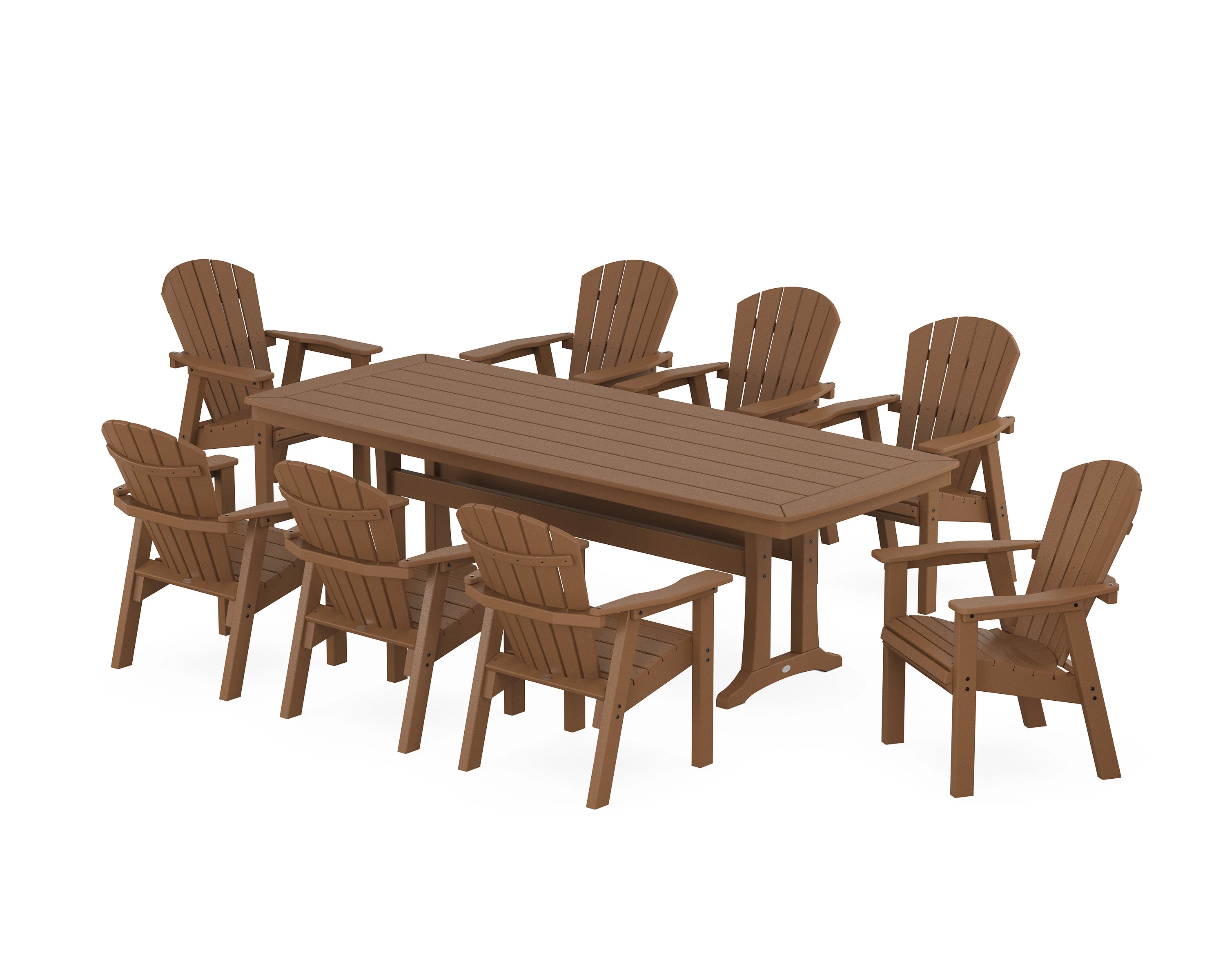 Seashell 9-Piece Dining Set with Trestle Legs - Image 8