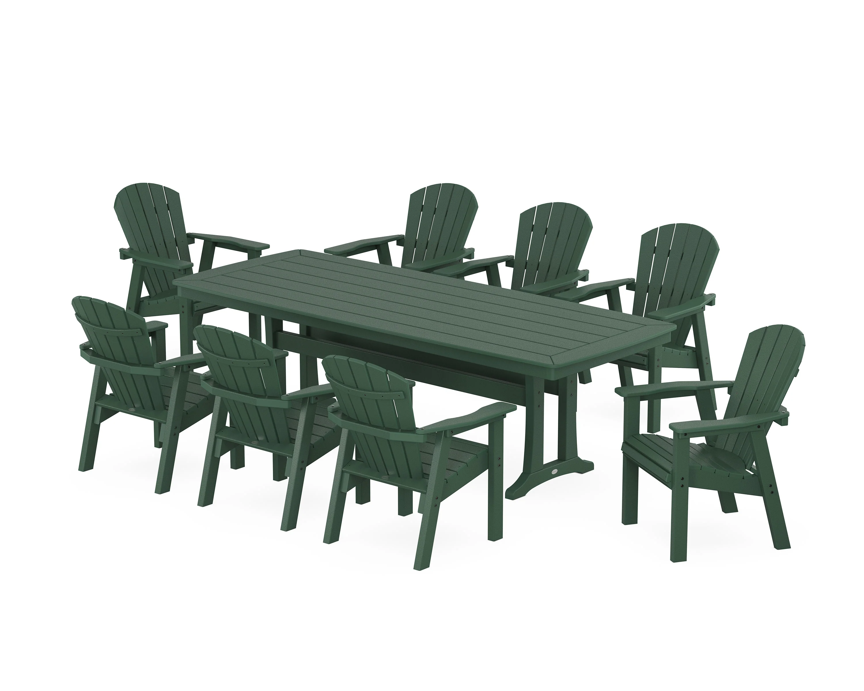 Seashell 9-Piece Dining Set with Trestle Legs - Image 9