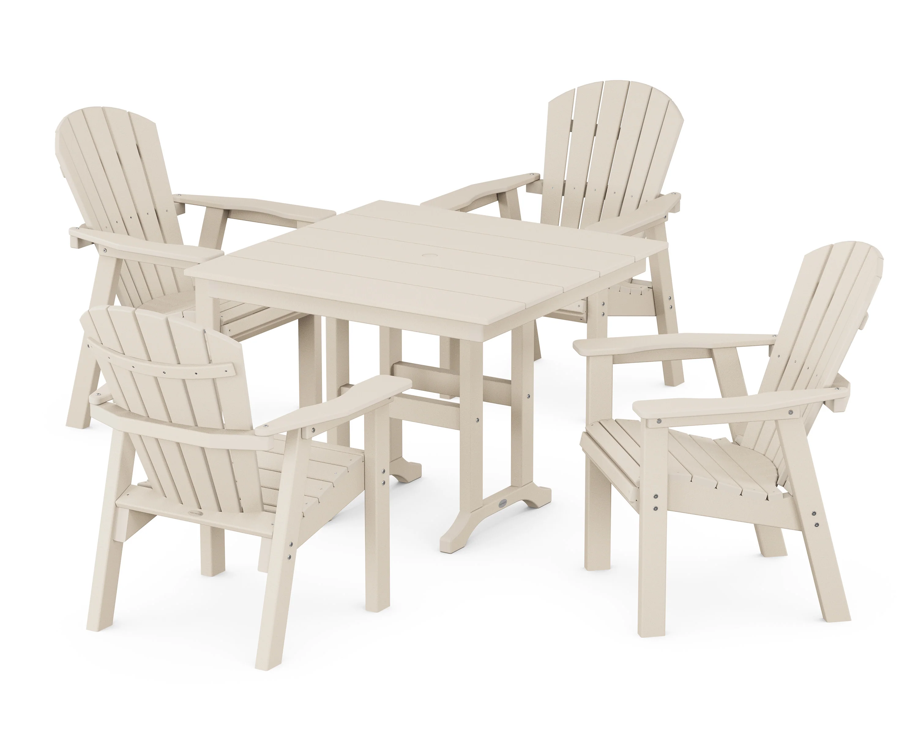Seashell Chair 5-Piece Farmhouse Dining Set - Image 3
