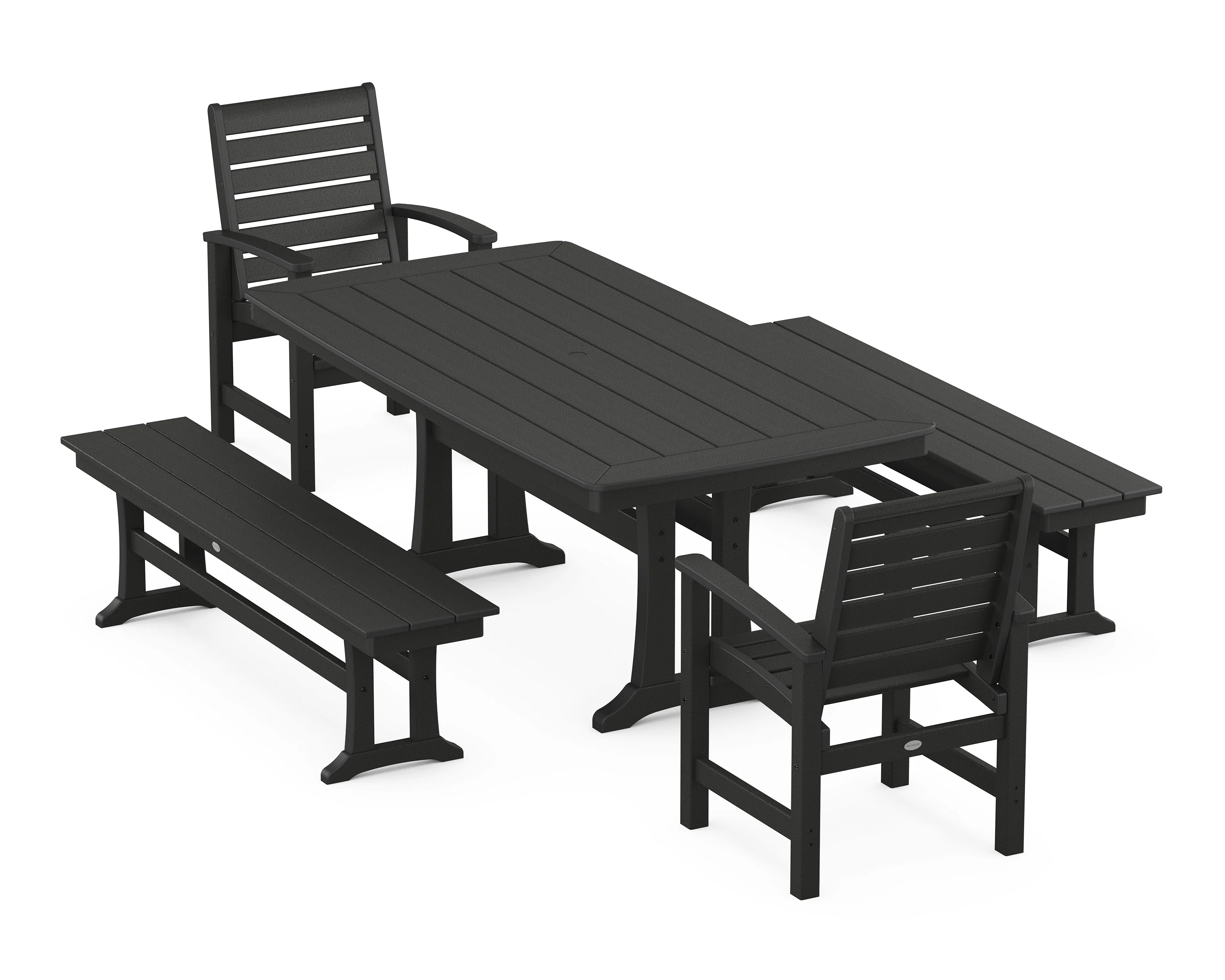 Signature 5-Piece Dining Set with Trestle Legs - Image 4
