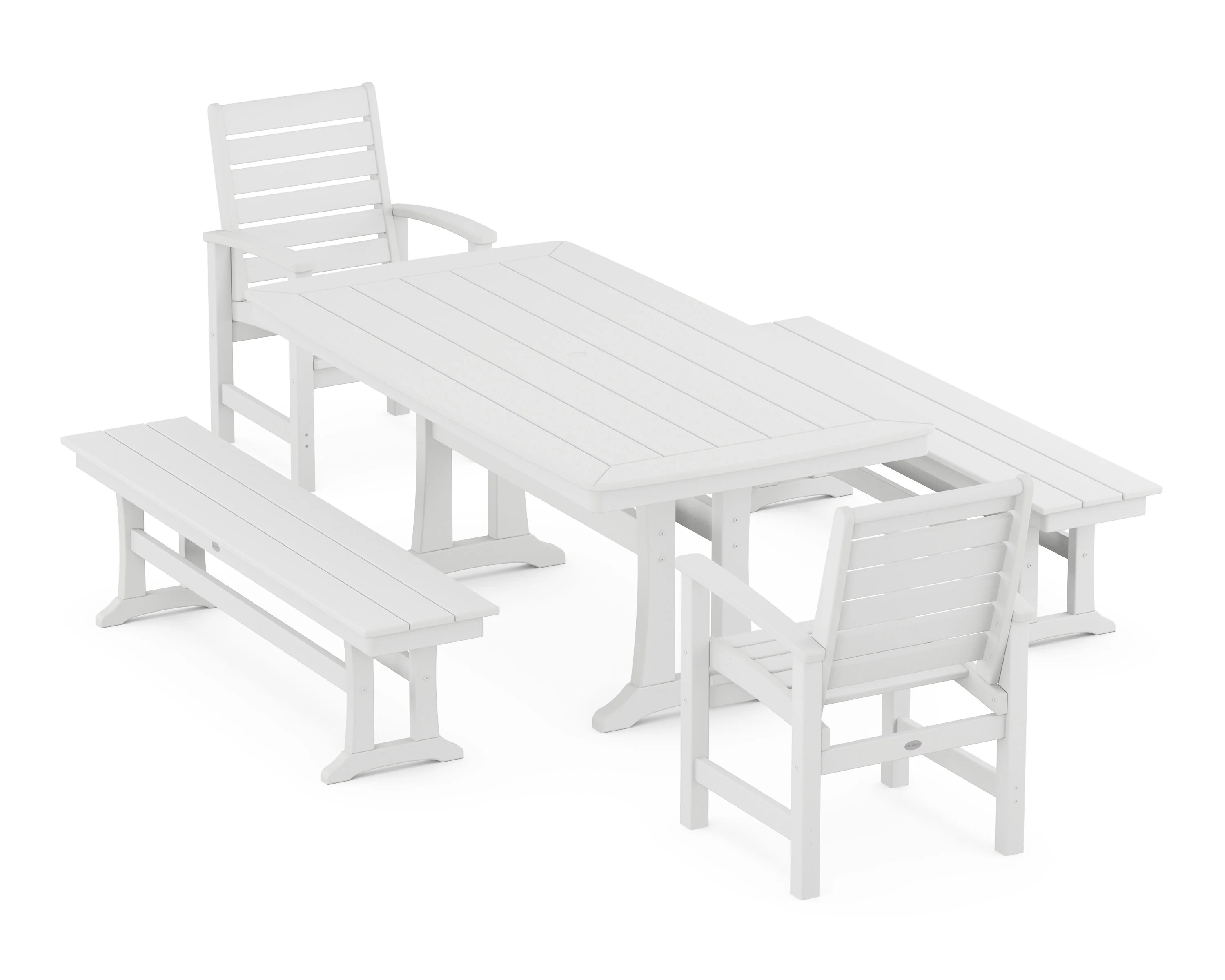 Signature 5-Piece Dining Set with Trestle Legs - Image 5