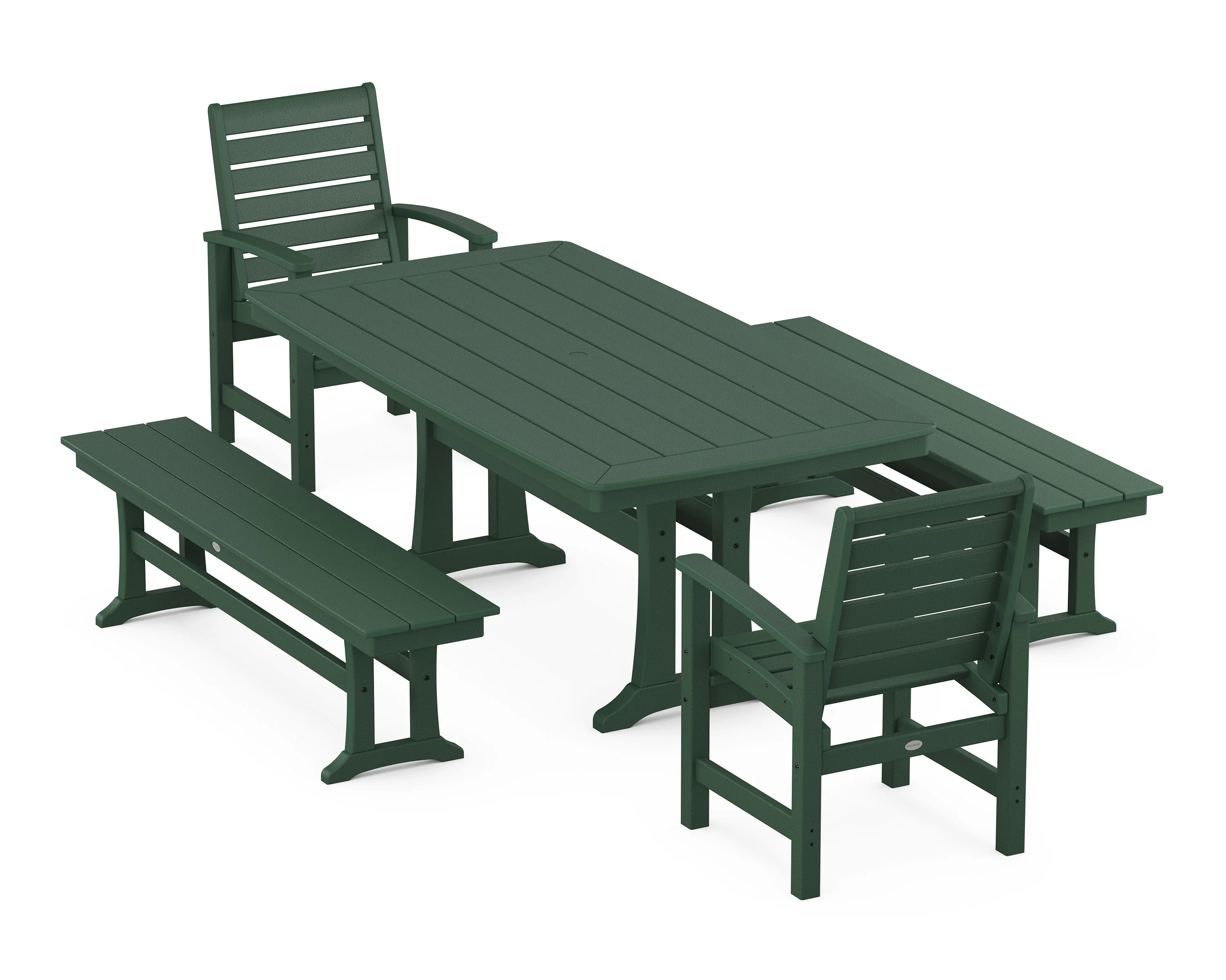Signature 5-Piece Dining Set with Trestle Legs - Image 6