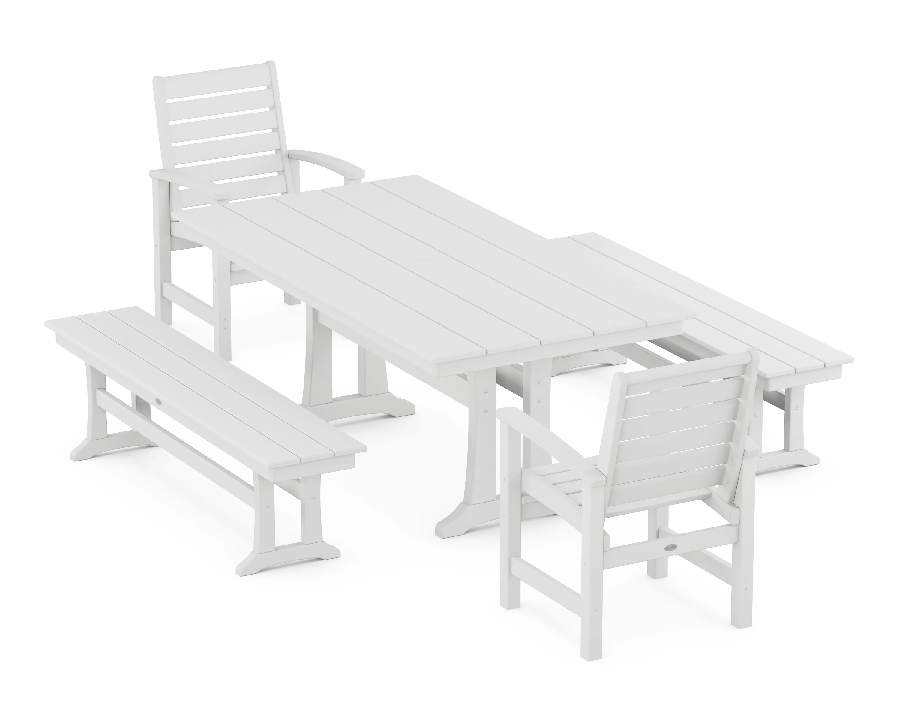 Signature 5-Piece Farmhouse Dining Set With Trestle Legs - Image 6