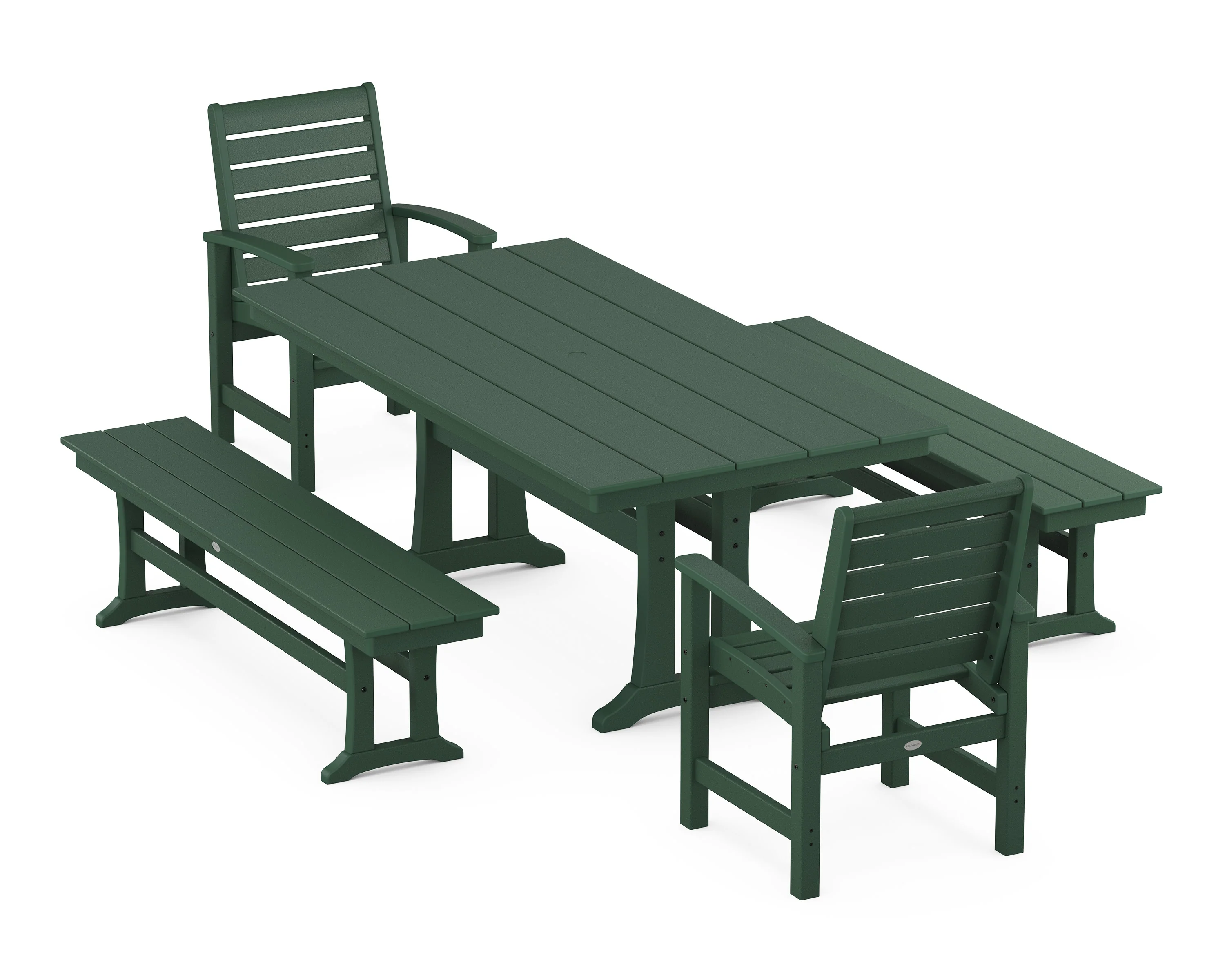 Signature 5-Piece Farmhouse Dining Set With Trestle Legs - Image 9