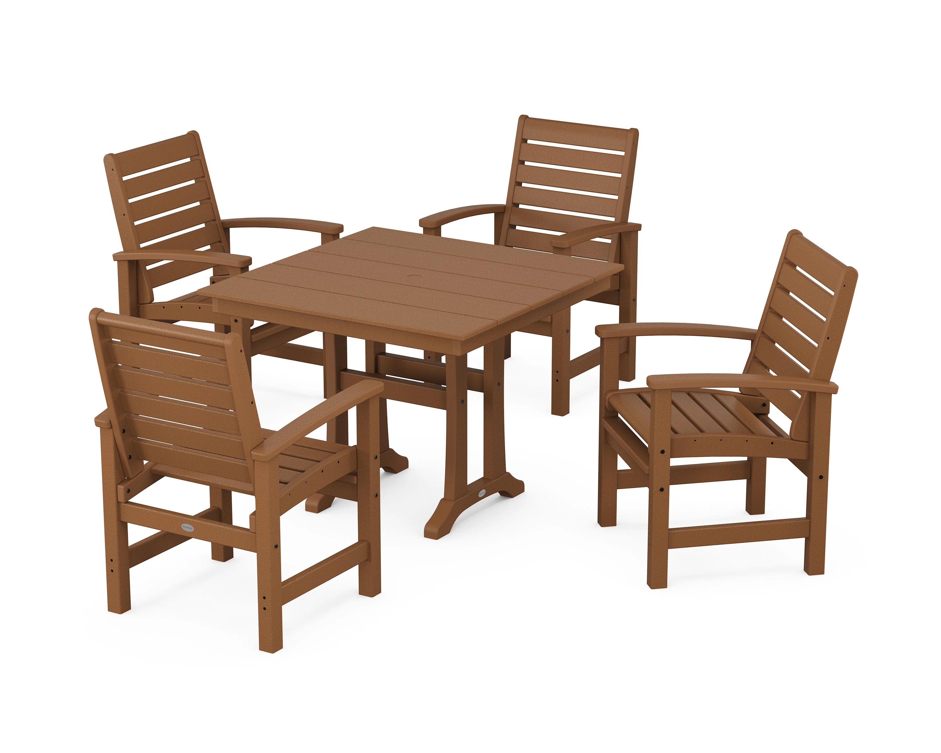 Signature 5-Piece Farmhouse Dining Set With Trestle Legs - Image 6