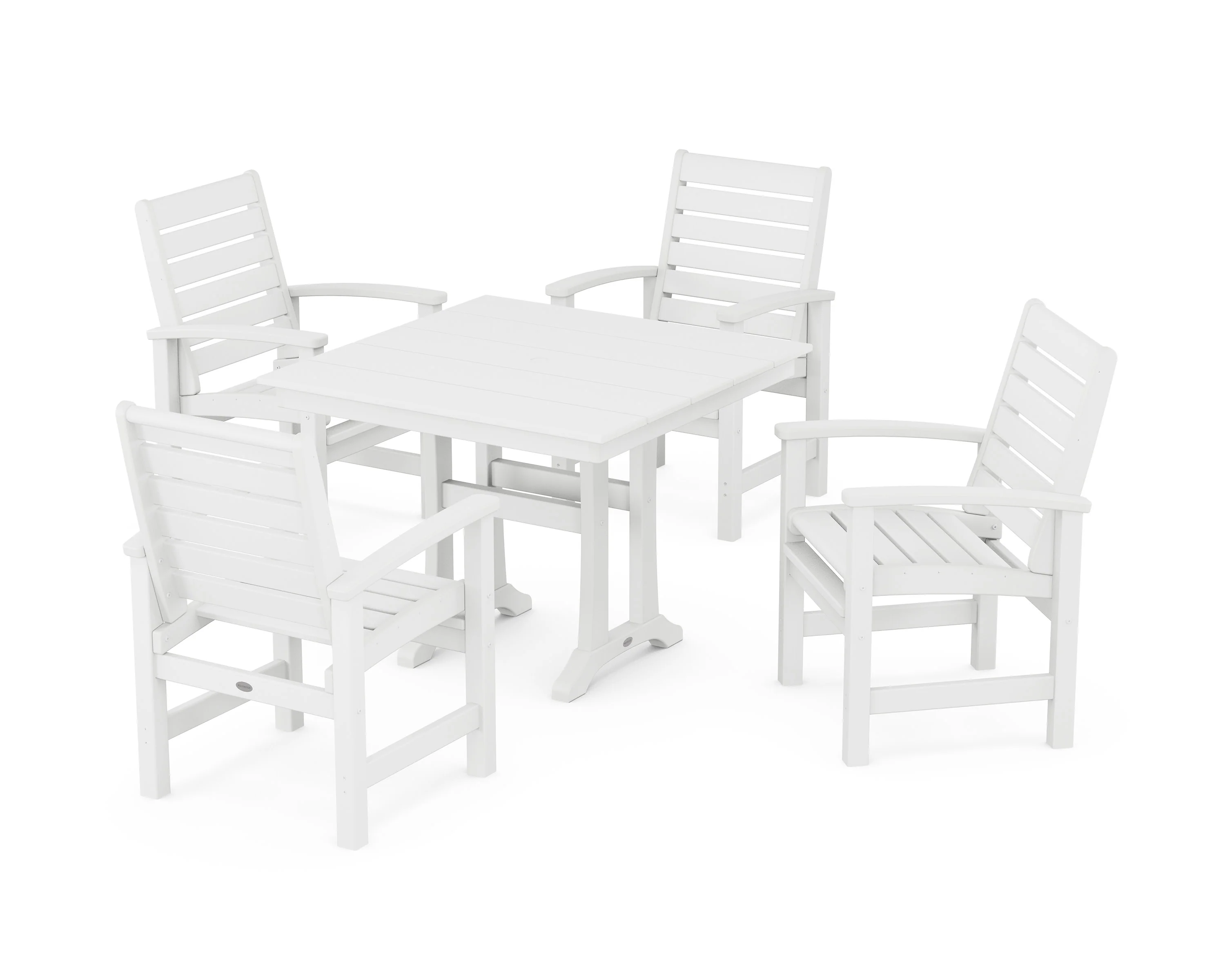 Signature 5-Piece Farmhouse Dining Set With Trestle Legs - Image 7