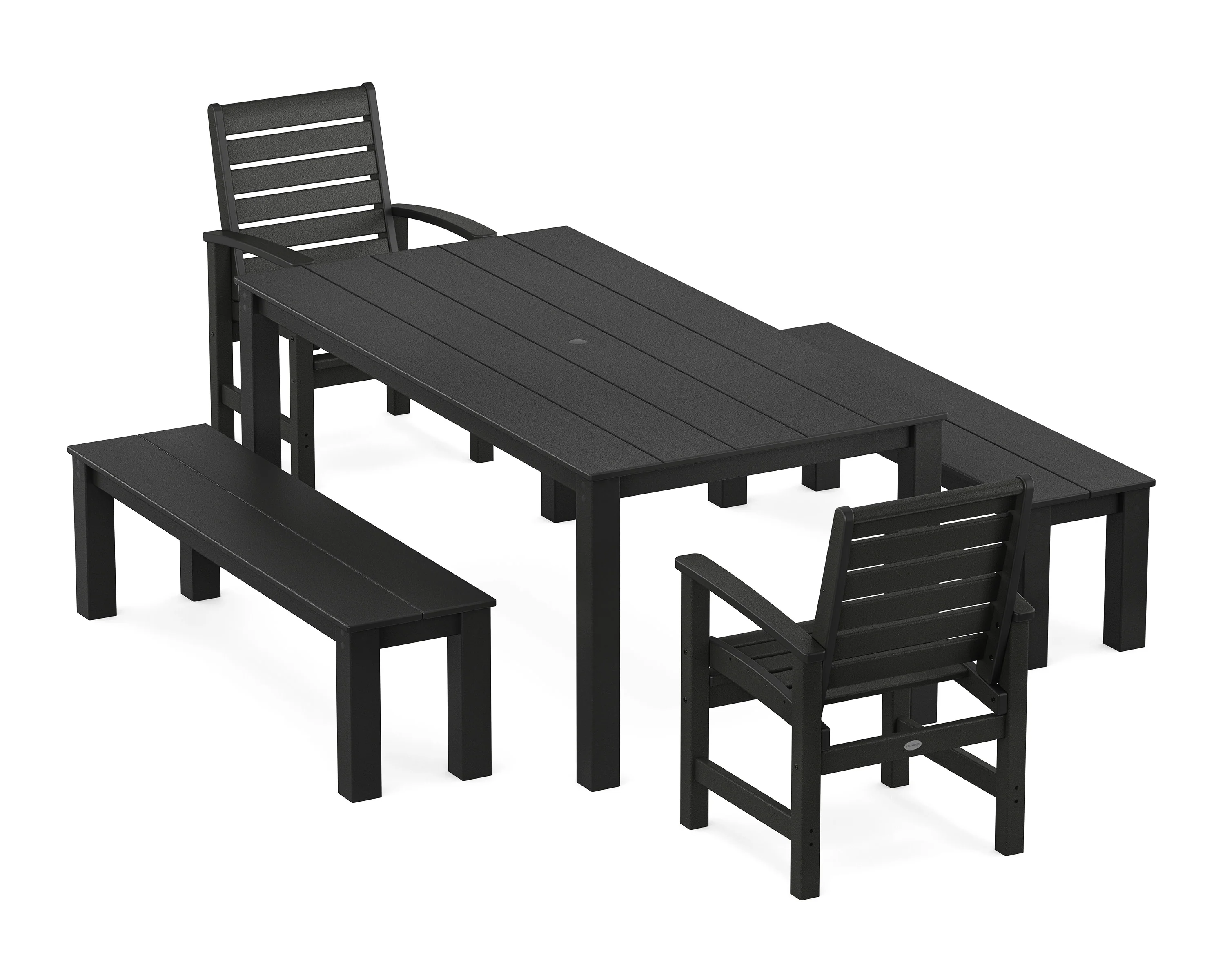 Signature 5-Piece Parsons Dining Set with Benches - Image 5