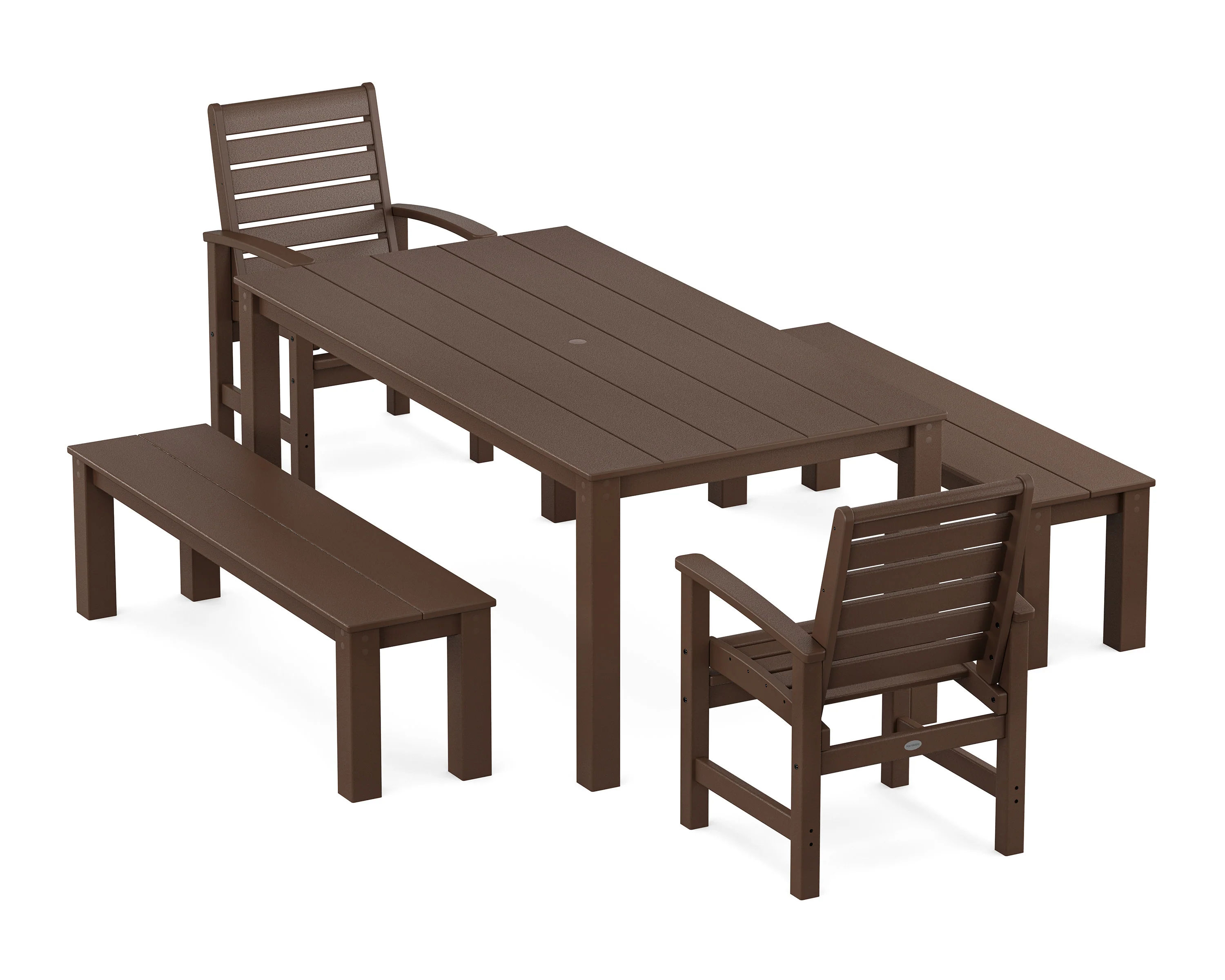 Signature 5-Piece Parsons Dining Set with Benches - Image 6