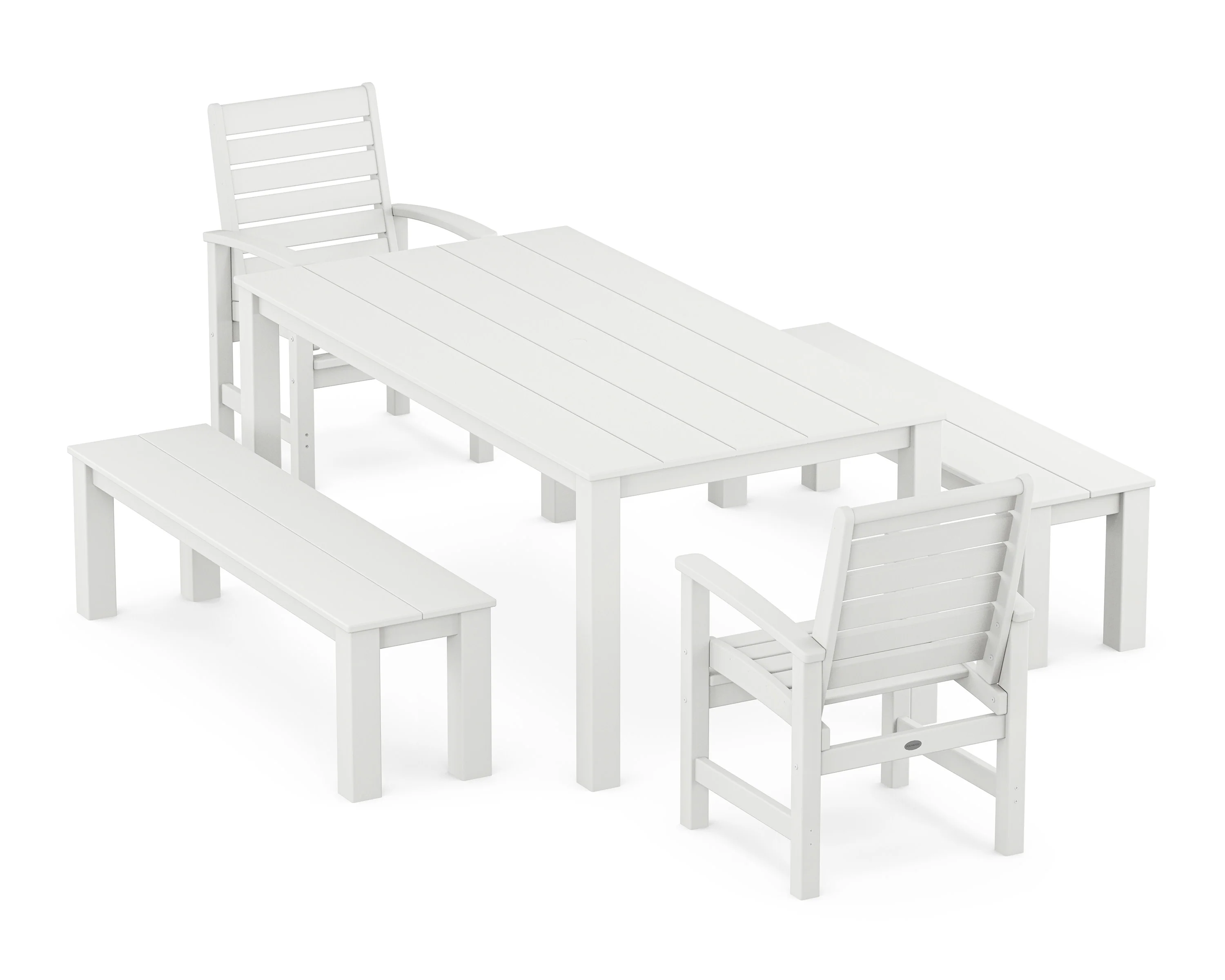 Signature 5-Piece Parsons Dining Set with Benches - Image 7