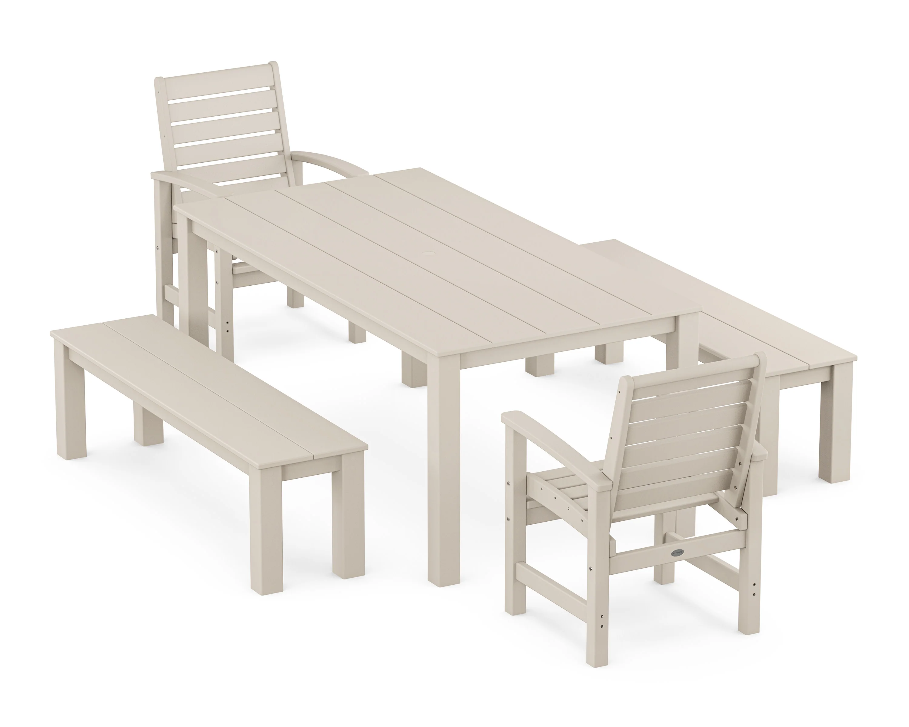Signature 5-Piece Parsons Dining Set with Benches - Image 9