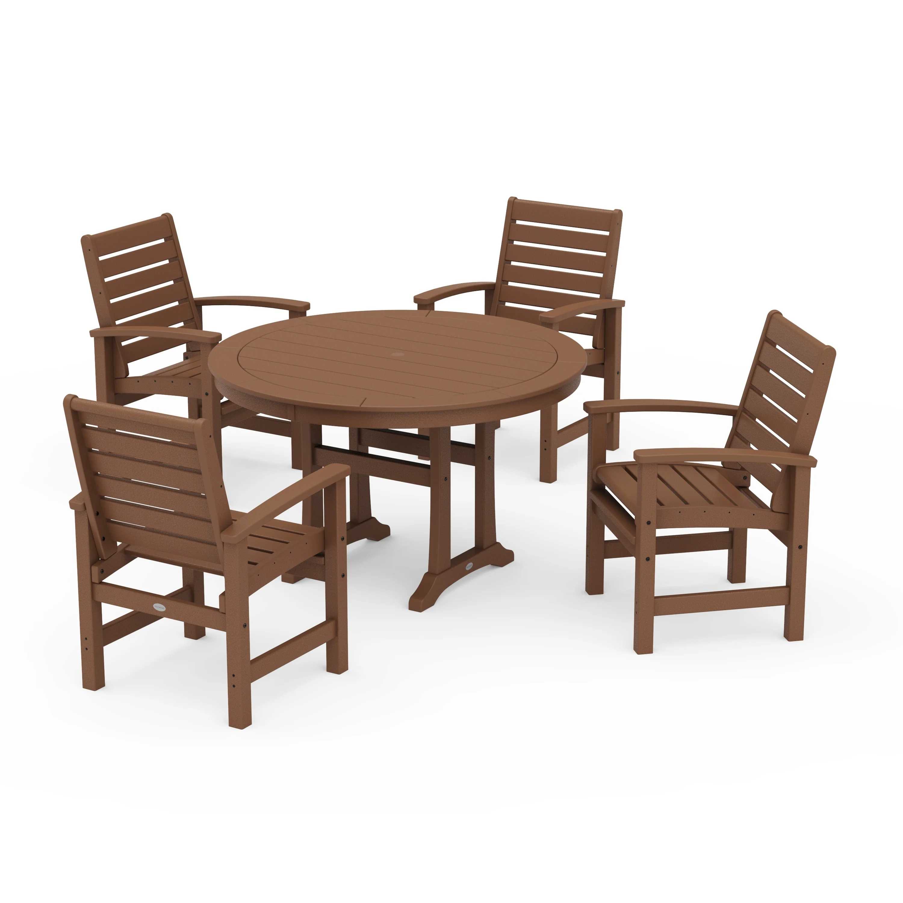 Signature 5-Piece Round Dining Set with Trestle Legs - Image 10