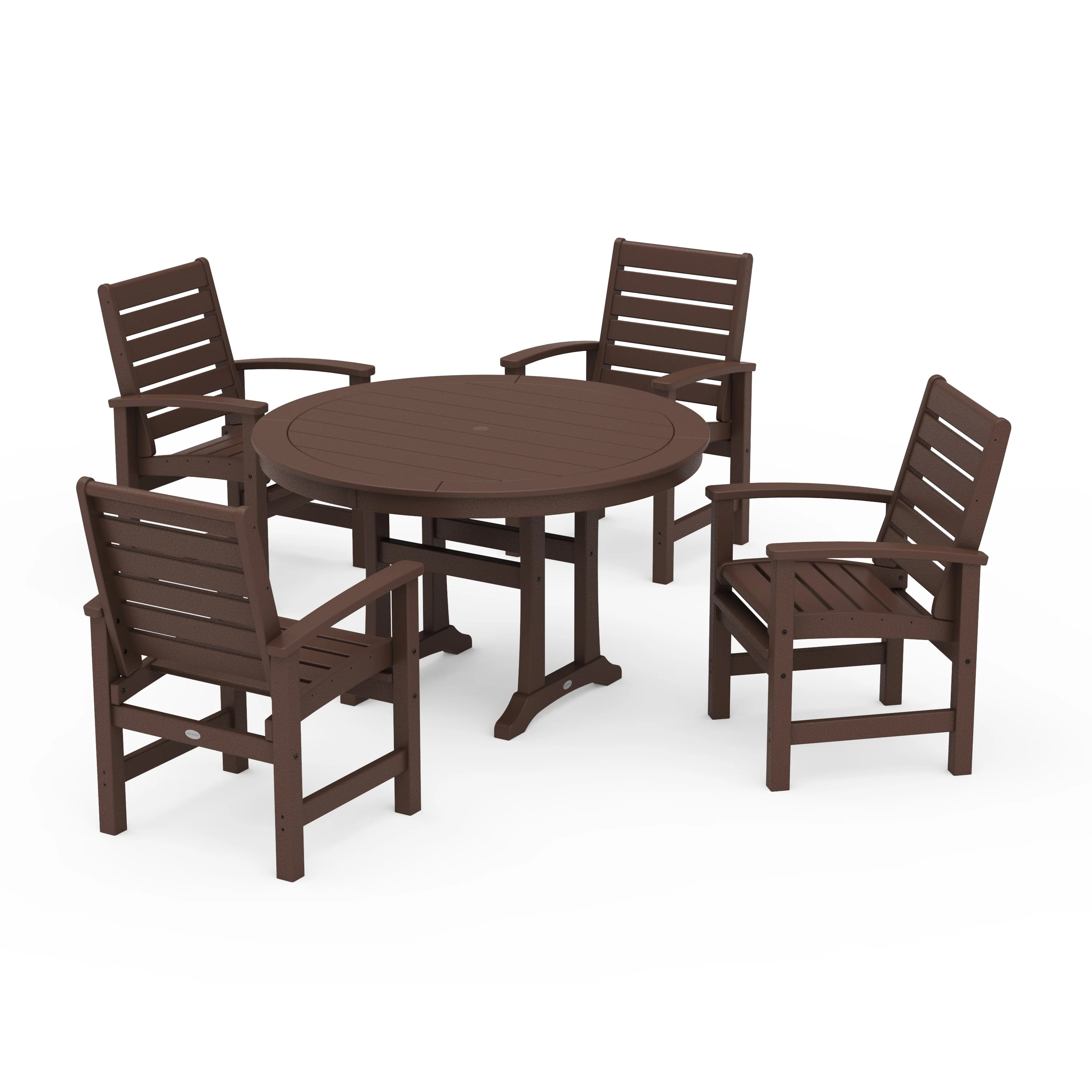 Signature 5-Piece Round Dining Set with Trestle Legs - Image 11