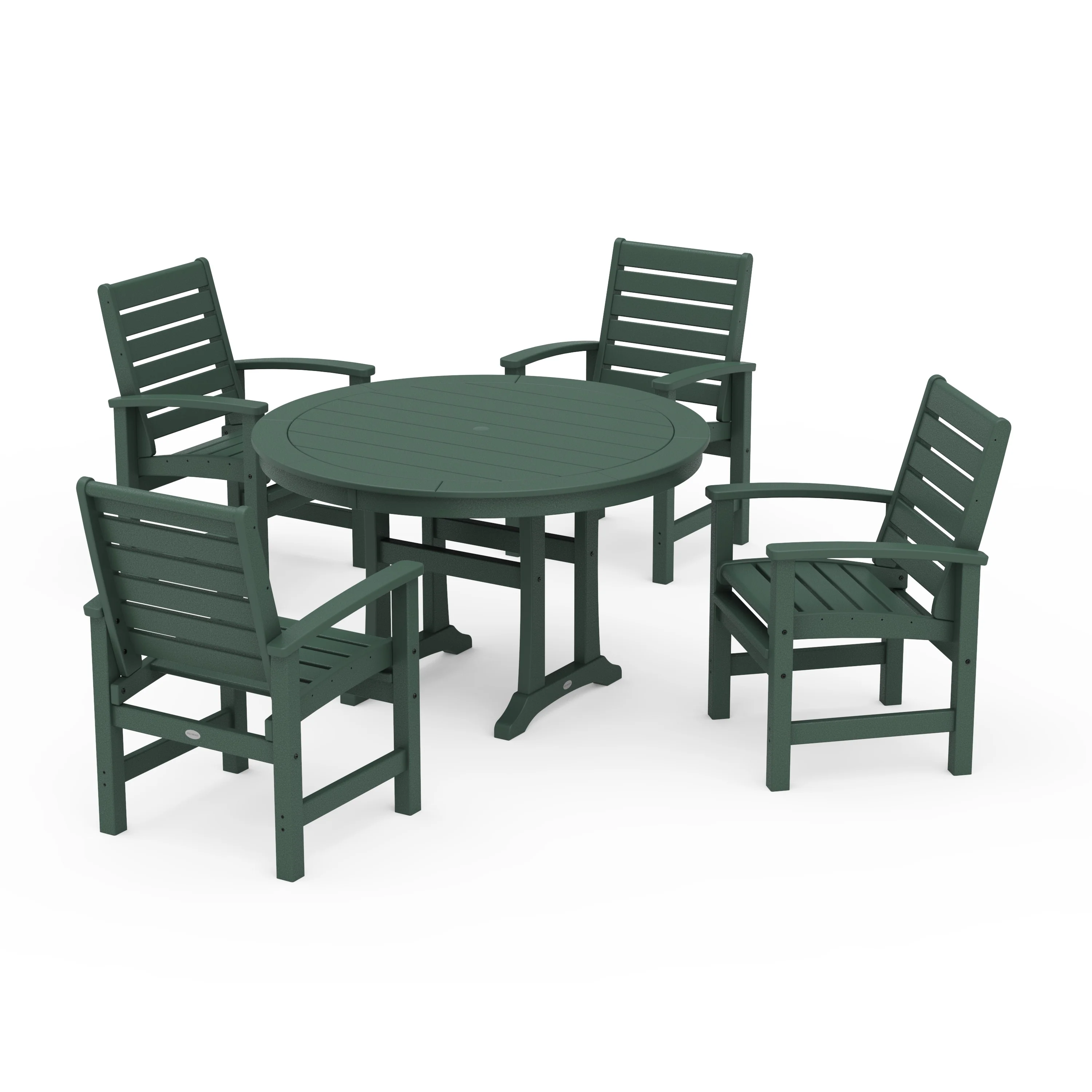Signature 5-Piece Round Dining Set with Trestle Legs - Image 12