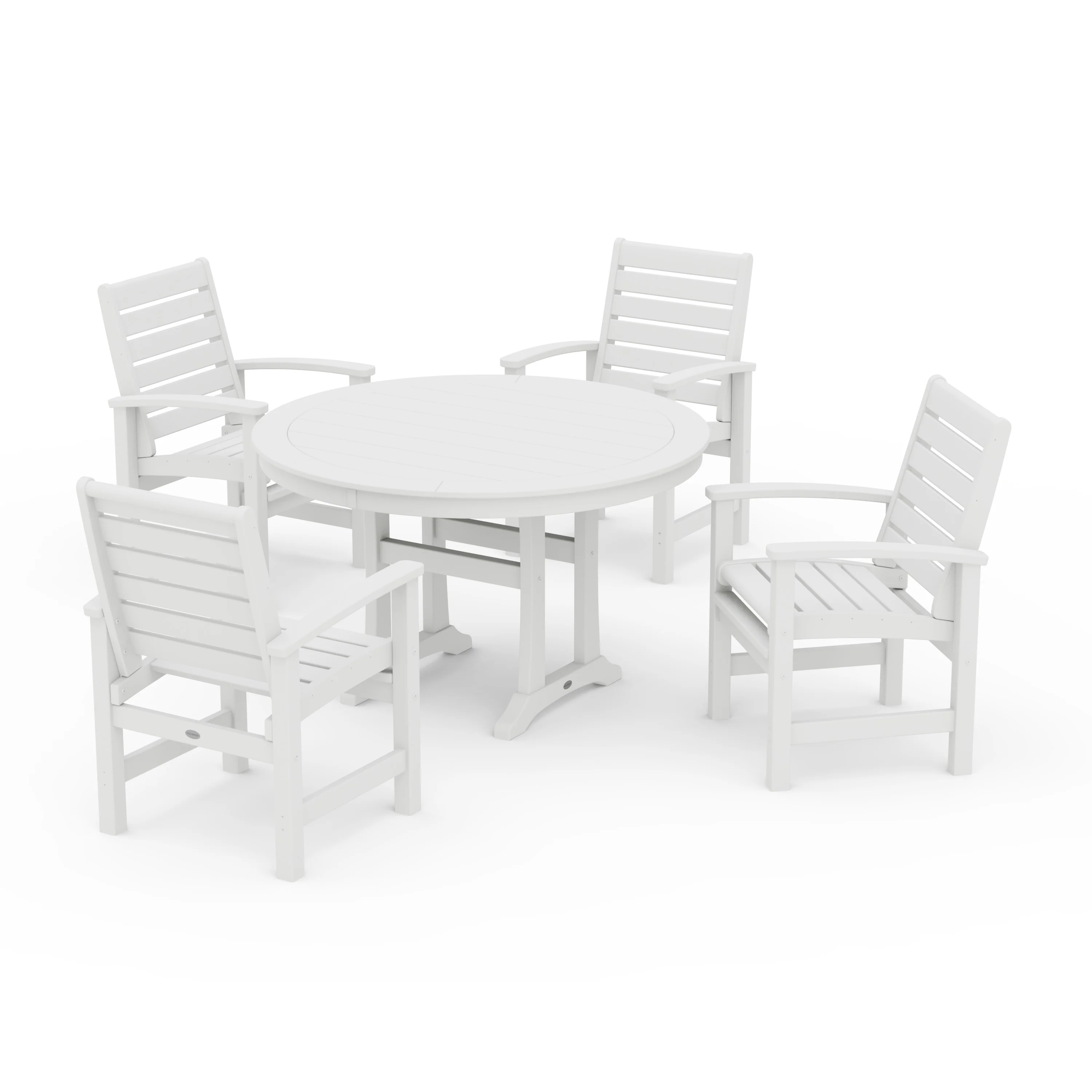Signature 5-Piece Round Dining Set with Trestle Legs - Image 13