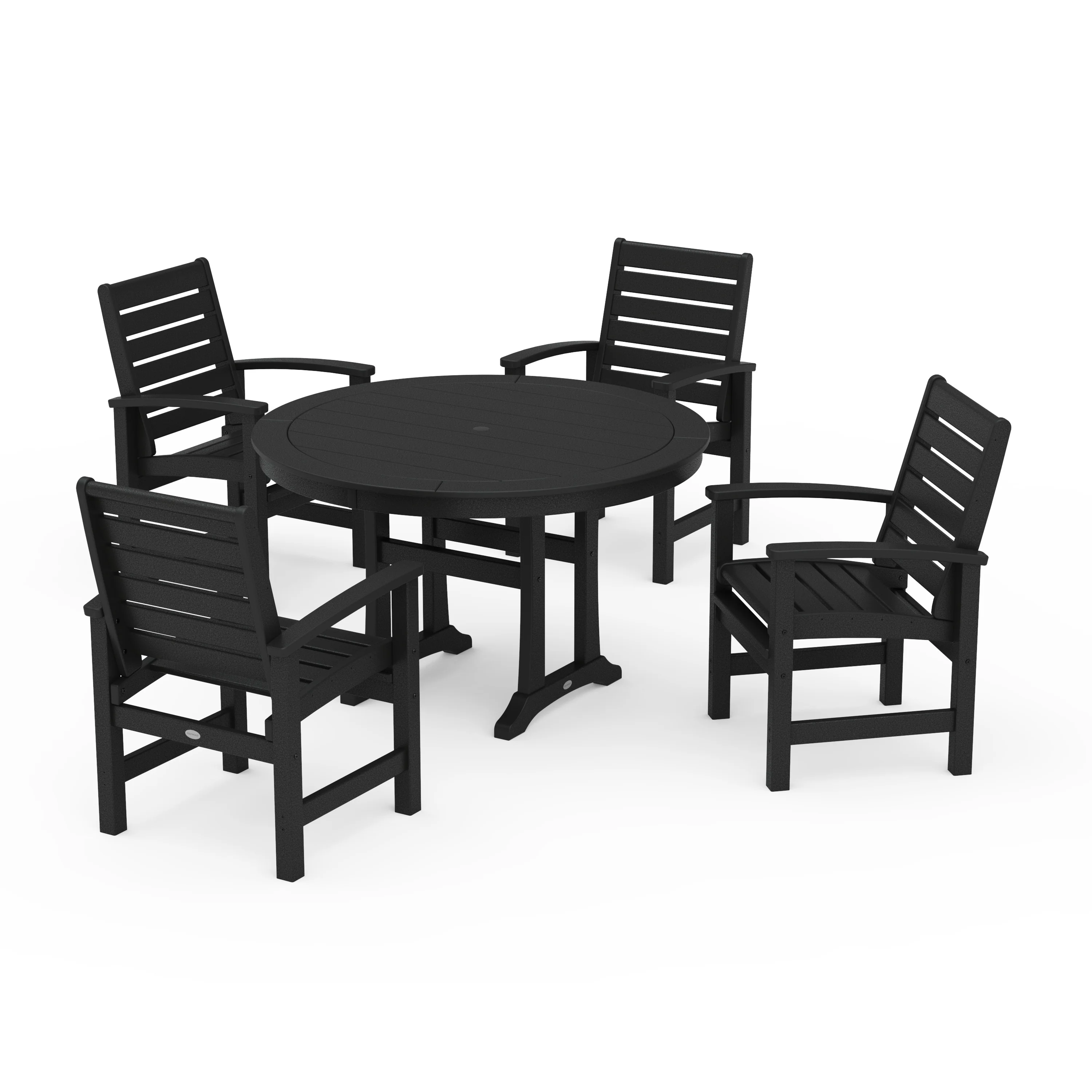 Signature 5-Piece Round Dining Set with Trestle Legs - Image 14