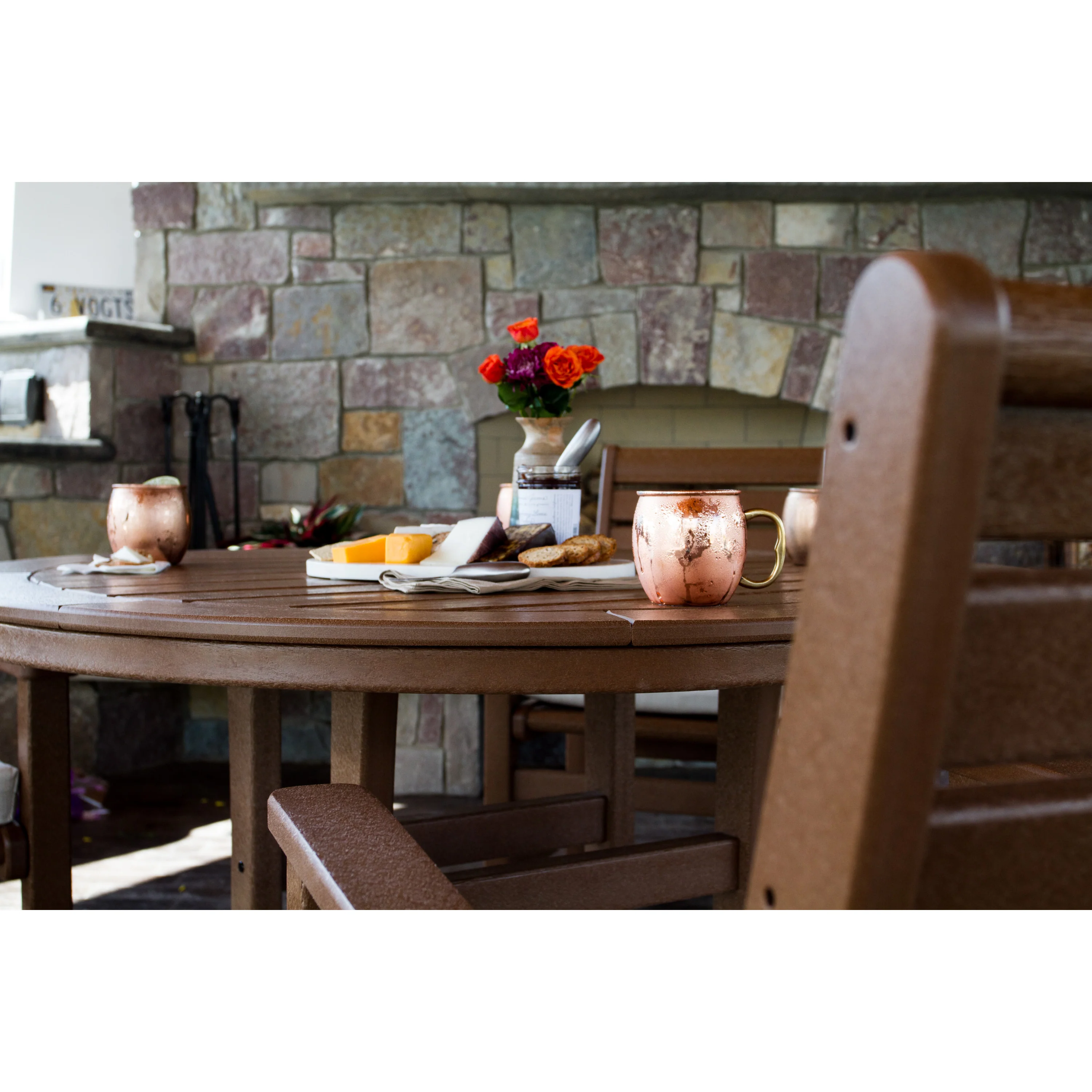 Signature 5-Piece Round Dining Set with Trestle Legs - Image 4