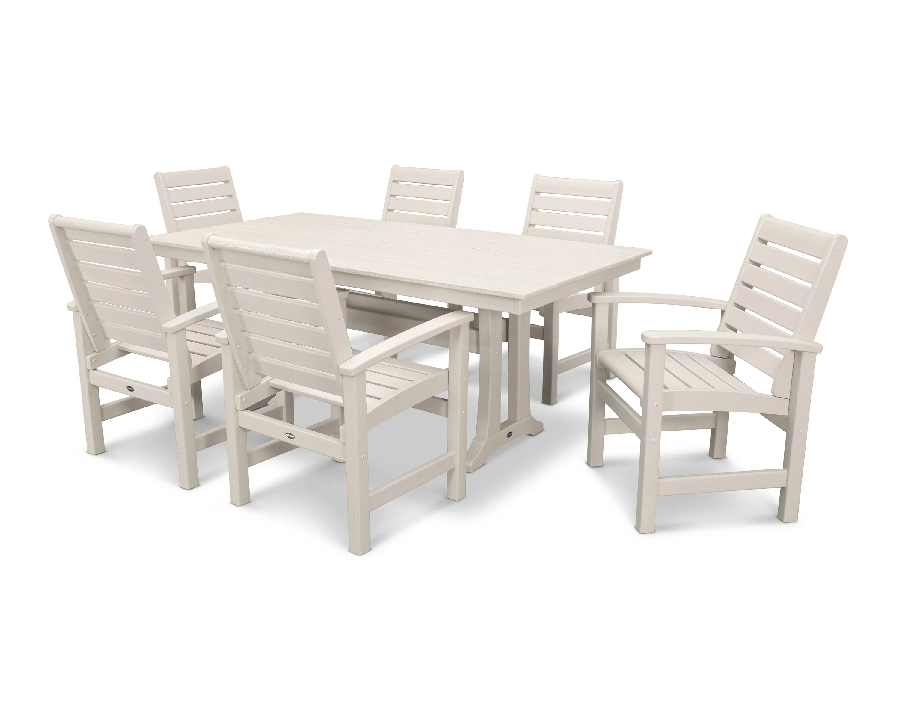 Signature 7-Piece Farmhouse Dining Set with Trestle Legs - Image 14