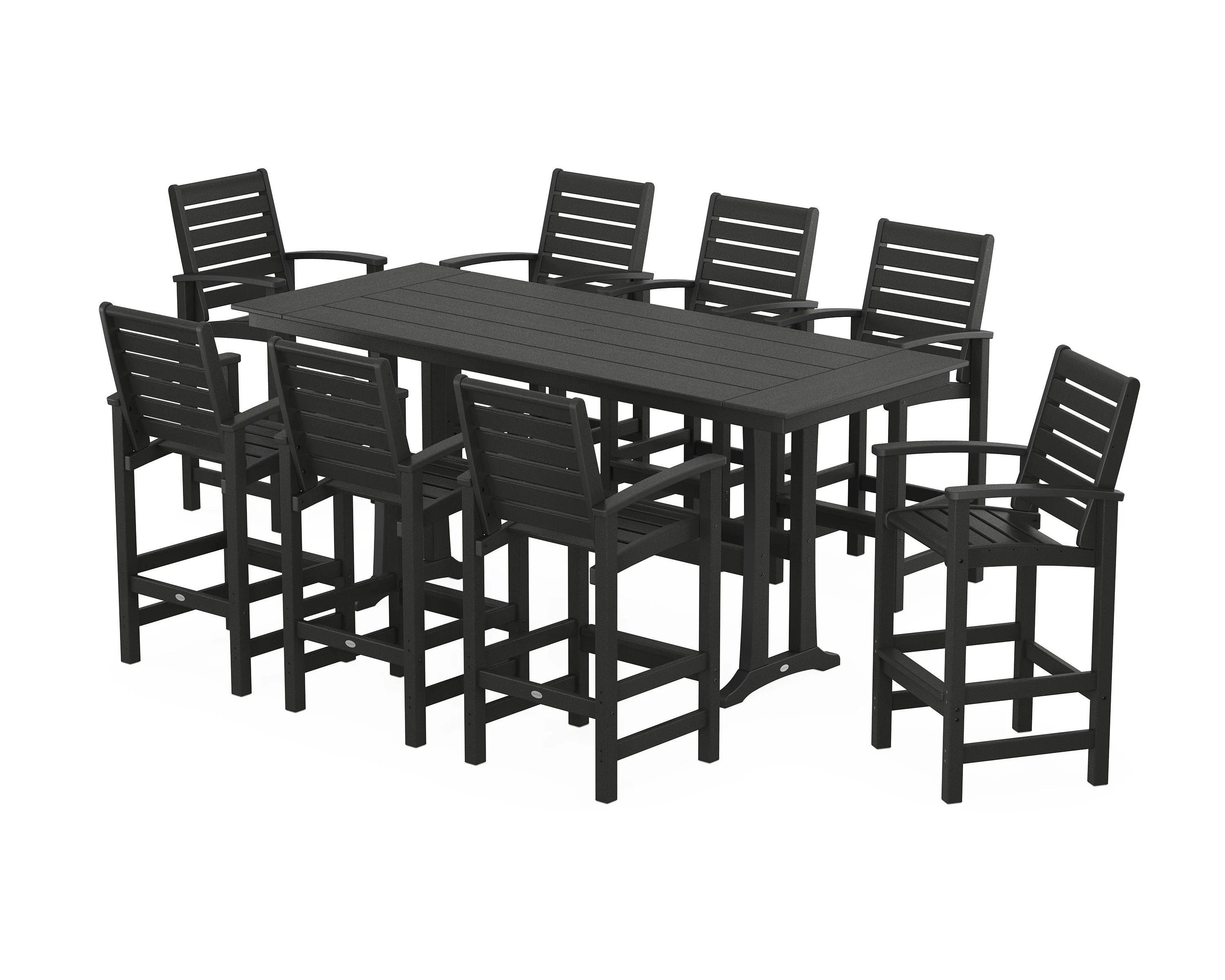 Signature 9-Piece Farmhouse Bar Set with Trestle Legs - Image 4